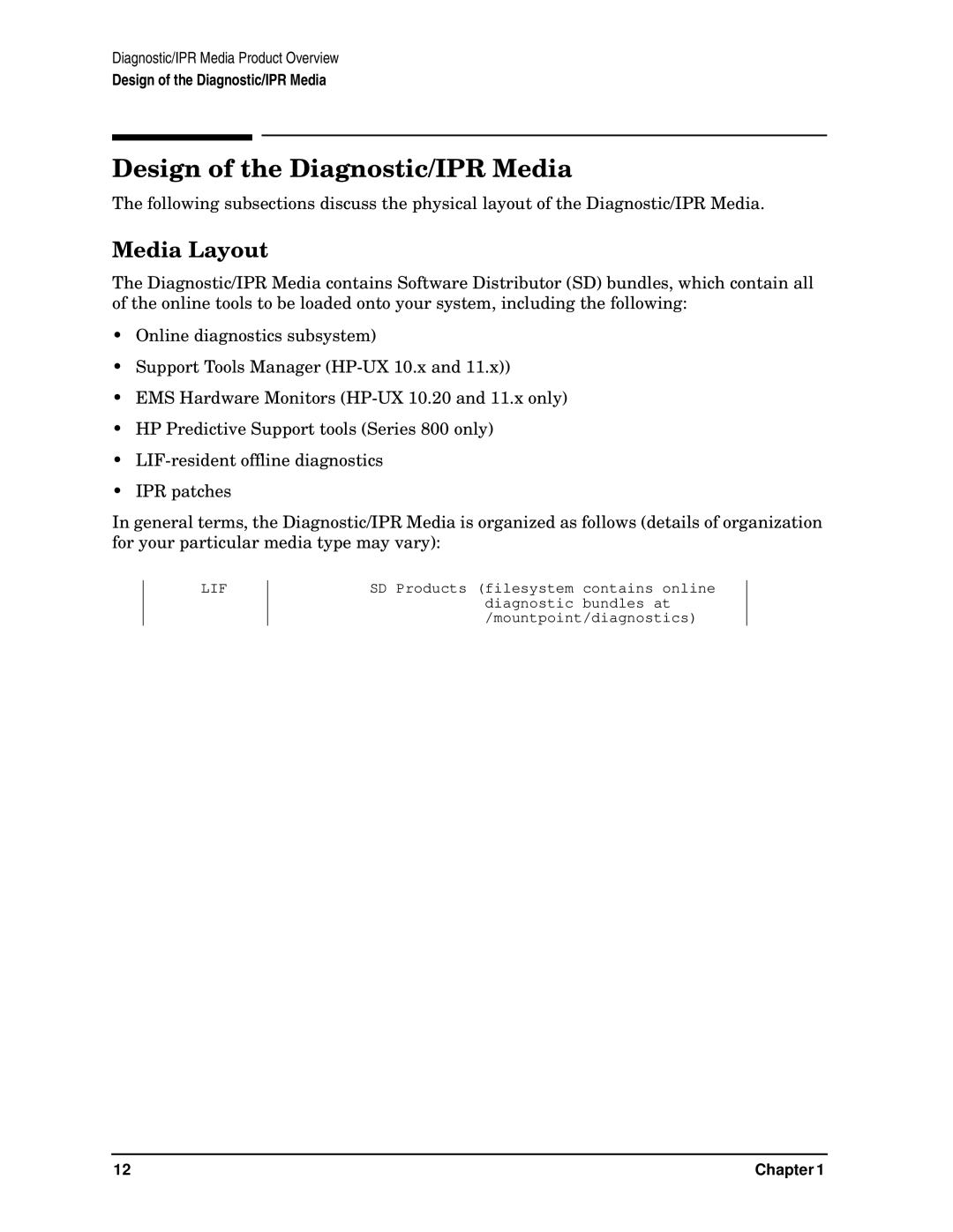 HP B6191-90015a manual Design of the Diagnostic/IPR Media, Media Layout 