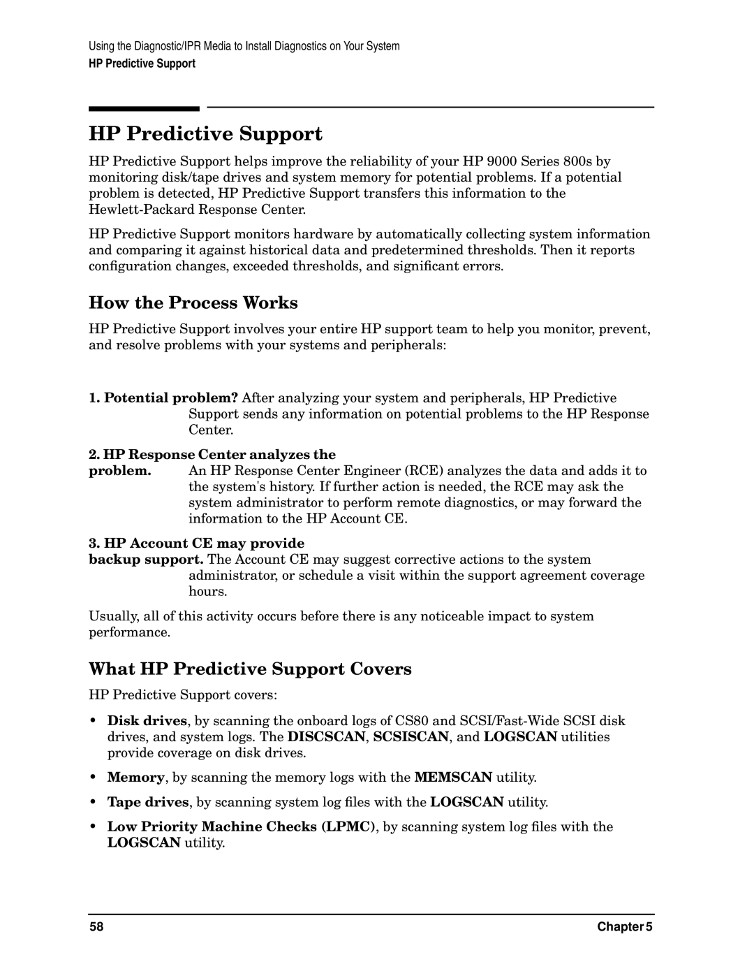 HP B6191-90015a manual How the Process Works, What HP Predictive Support Covers 