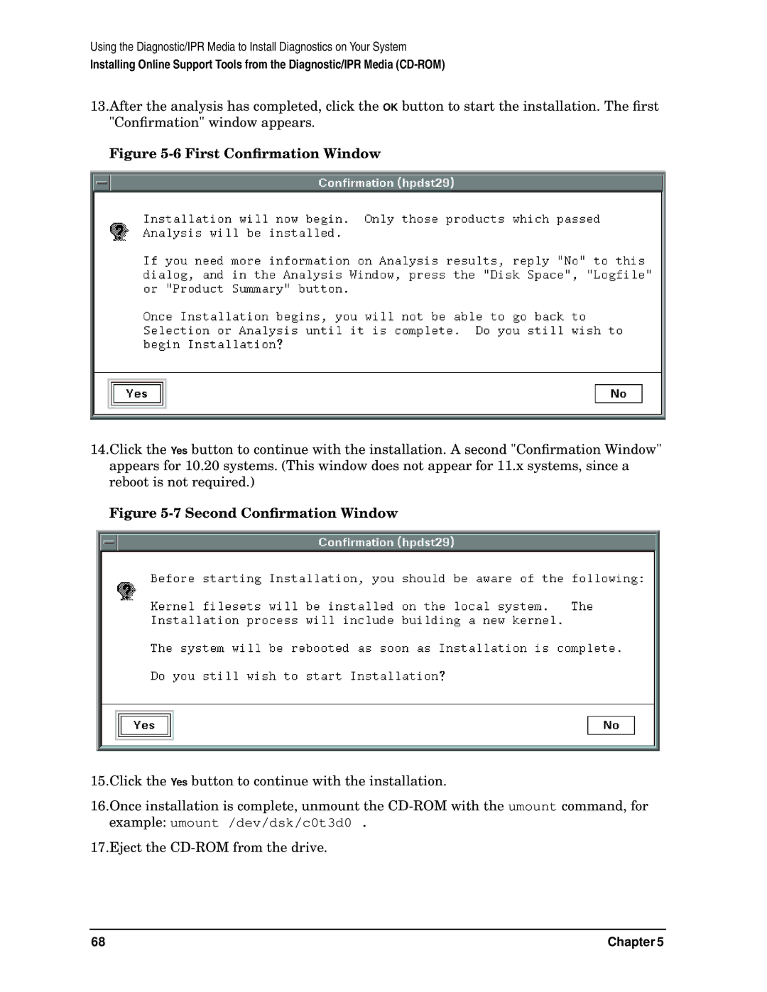 HP B6191-90015a manual First Conﬁrmation Window 