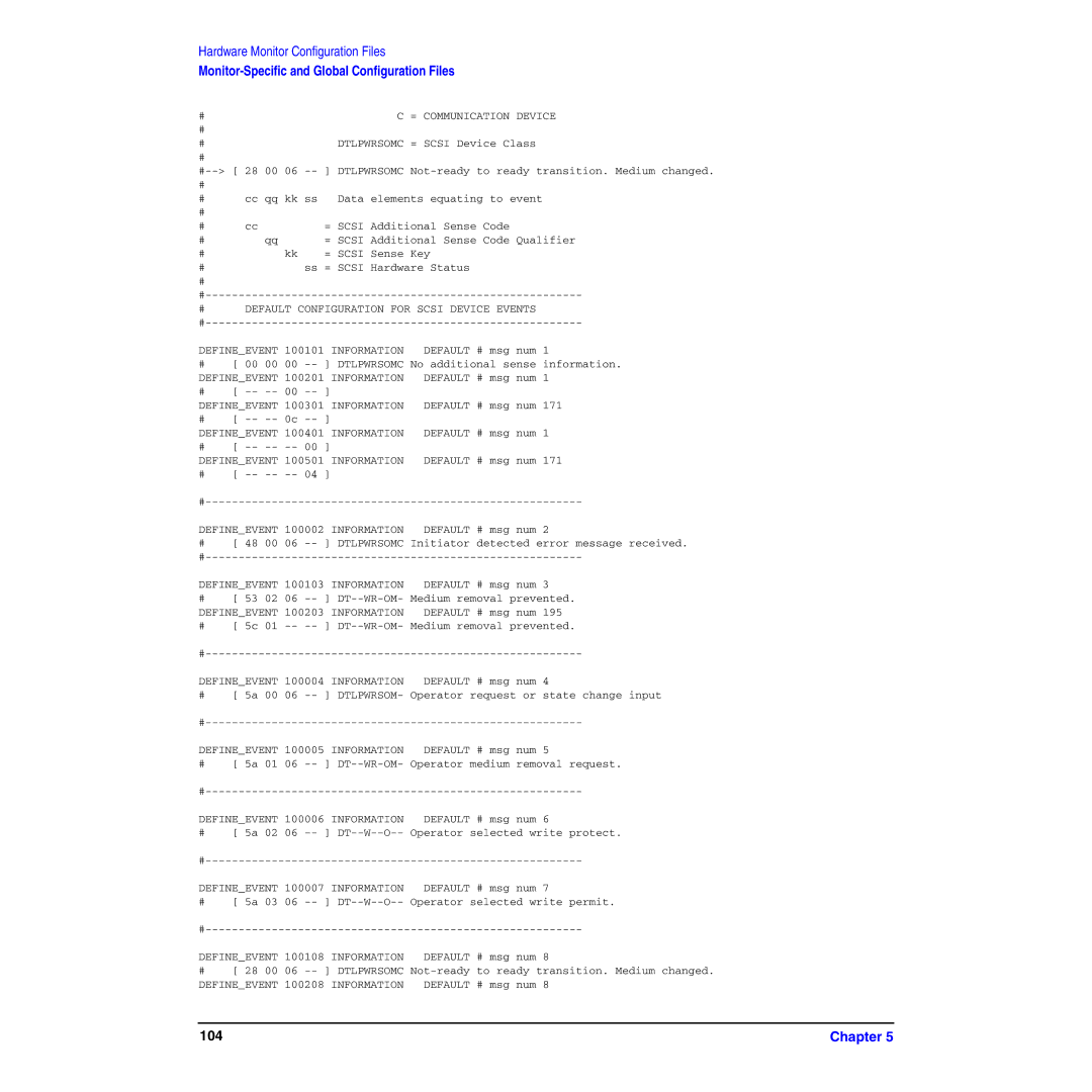 HP B6191-90029 manual = Communication Device, Defineevent 100201 Information, Defineevent 100301 Information 