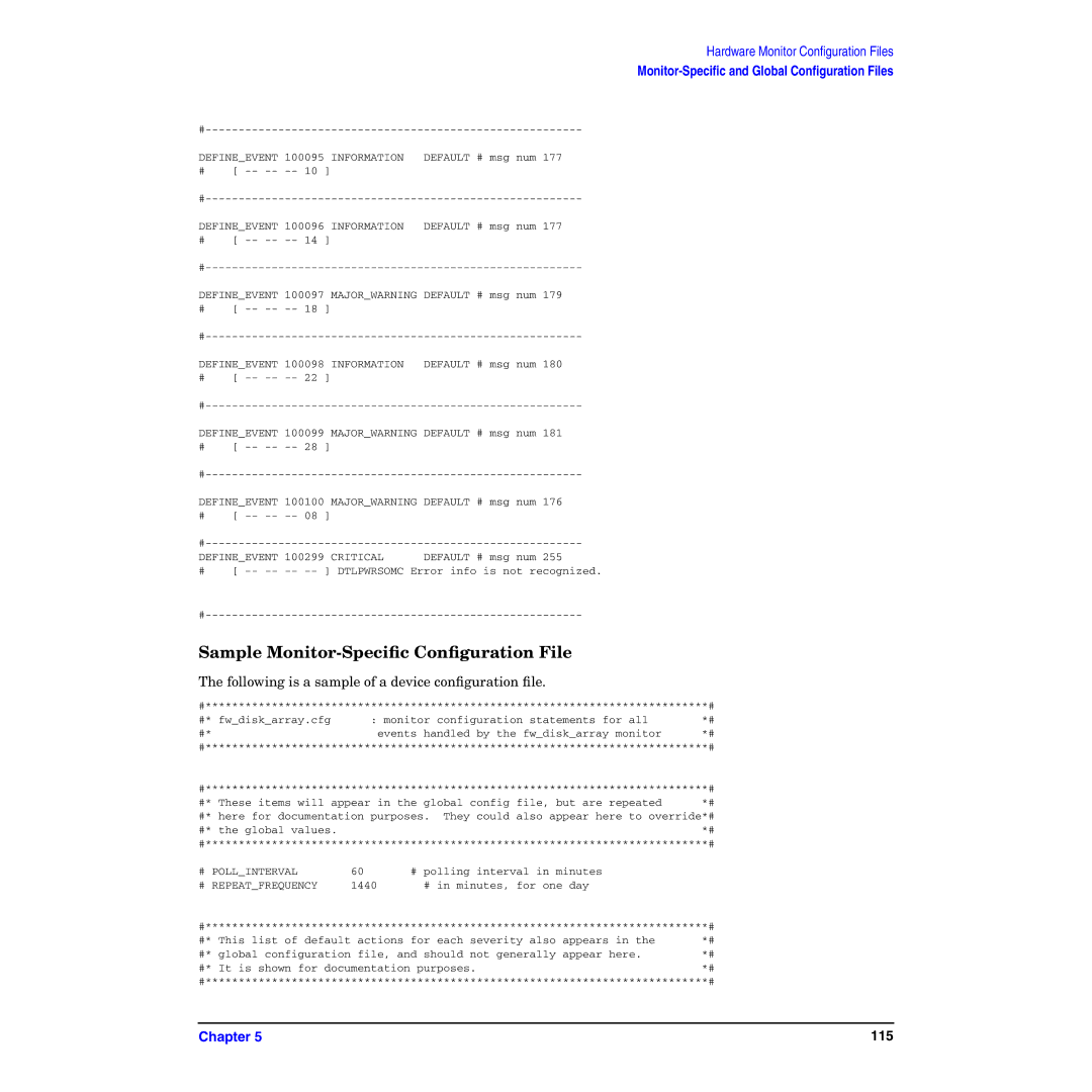 HP B6191-90029 manual Sample Monitor-Speciﬁc Conﬁguration File 