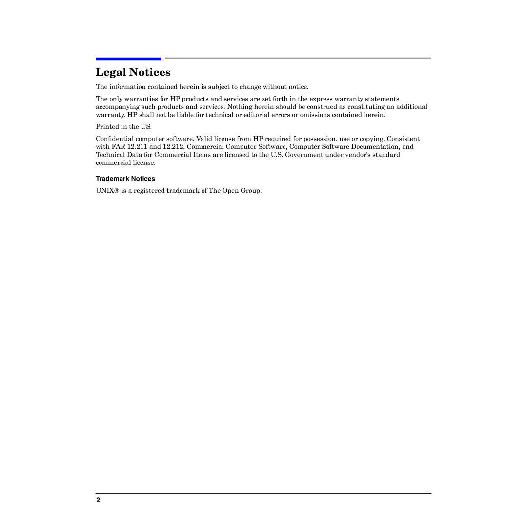 HP B6191-90029 manual Legal Notices 