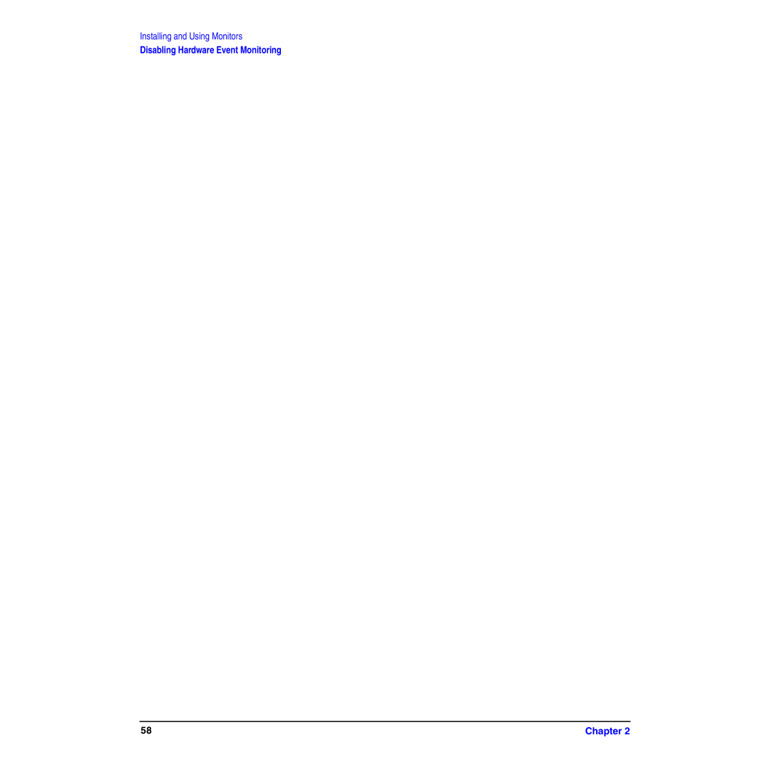 HP B6191-90029 manual Disabling Hardware Event Monitoring Chapter 