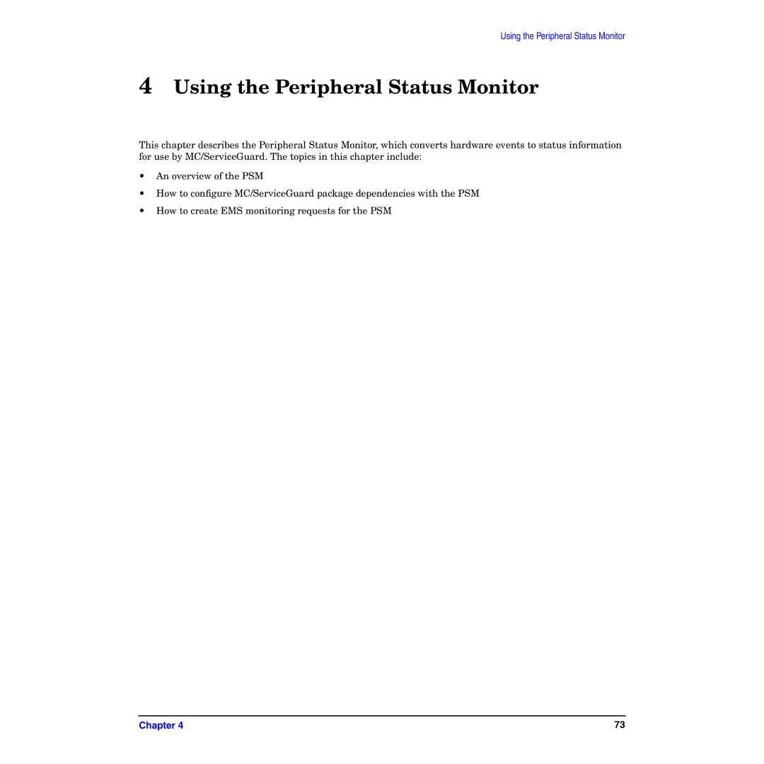 HP B6191-90029 manual Using the Peripheral Status Monitor 