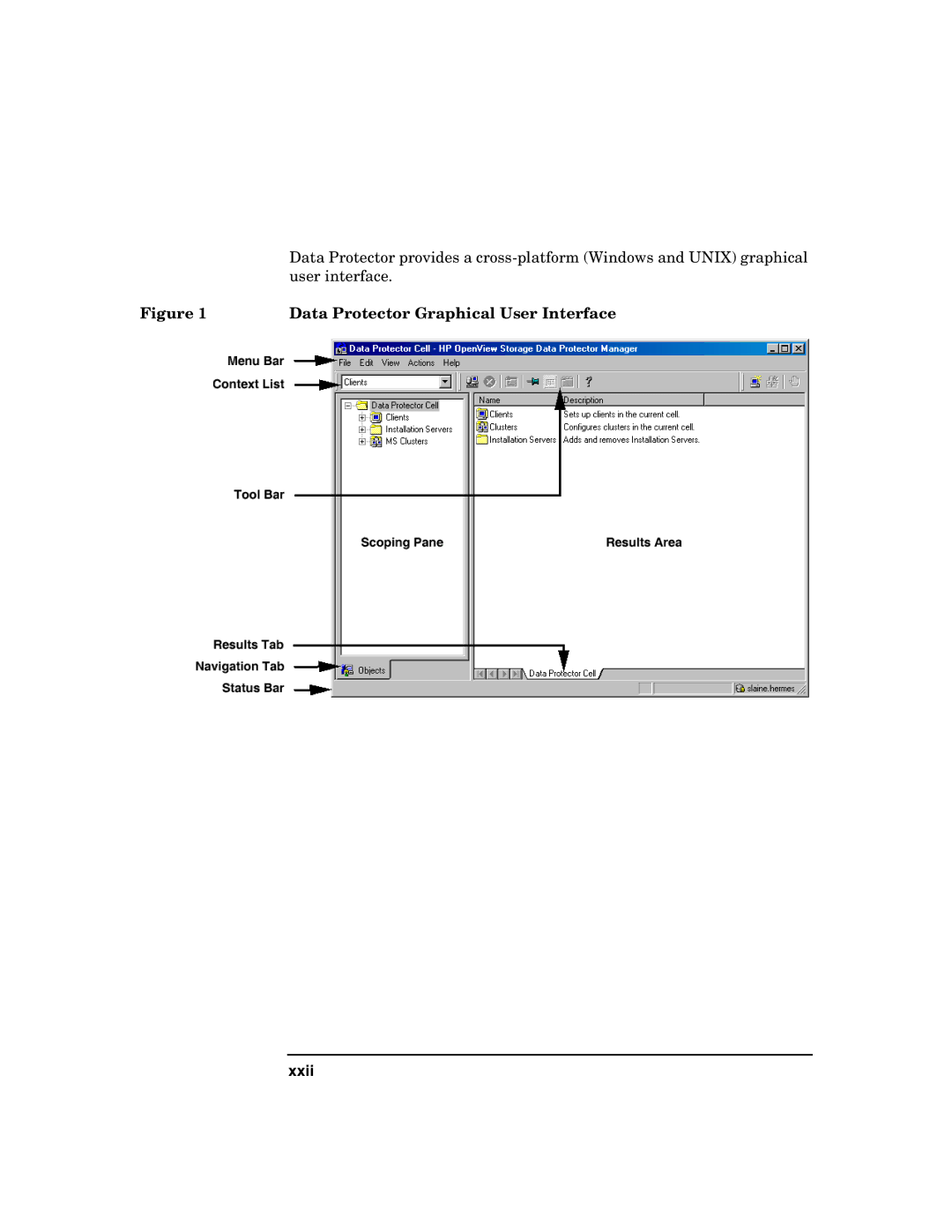 HP B6960-90078 manual Data Protector Graphical User Interface, Xxii 