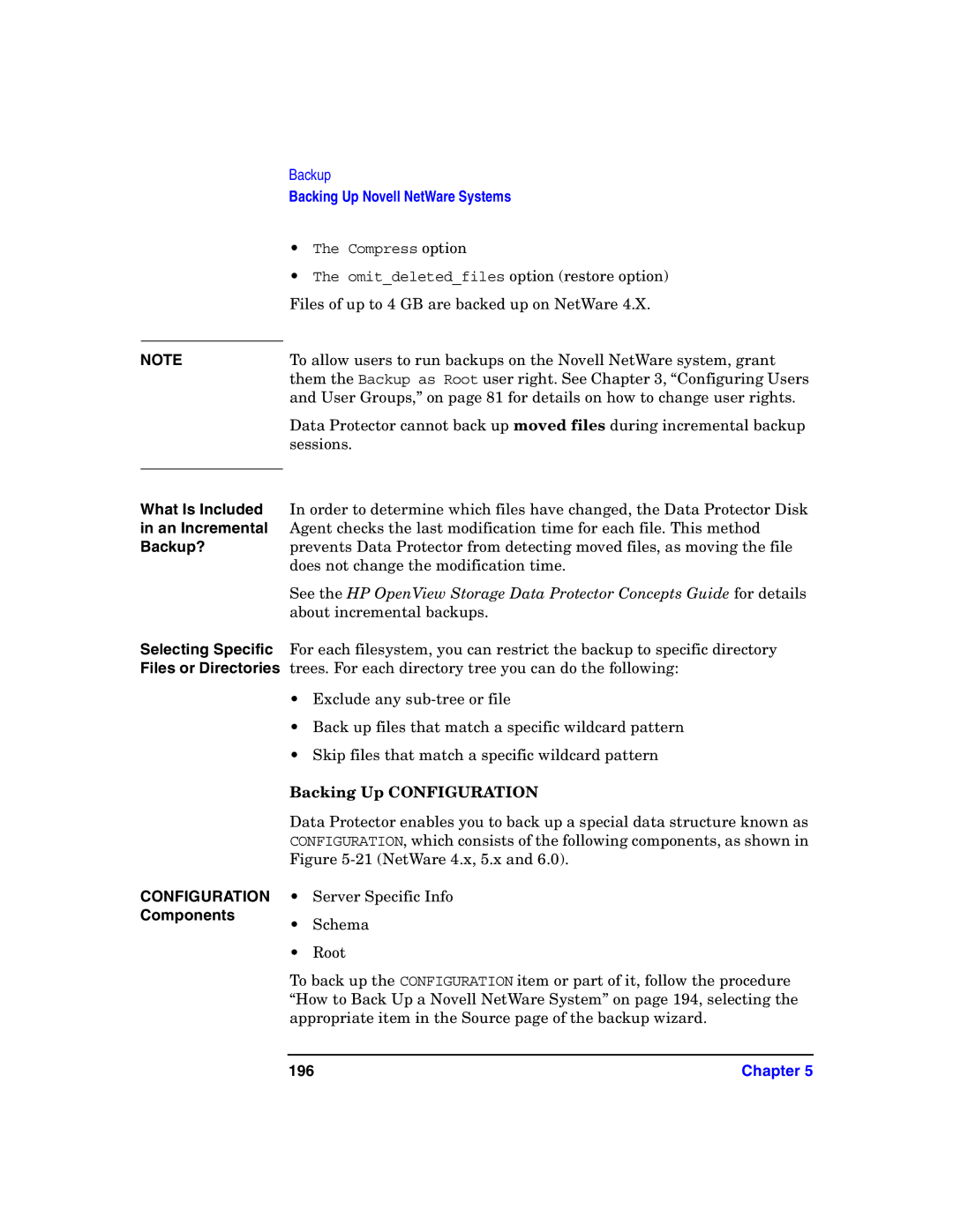 HP B6960-90078 manual What Is Included, An Incremental, Backup?, Configuration Components, 196 