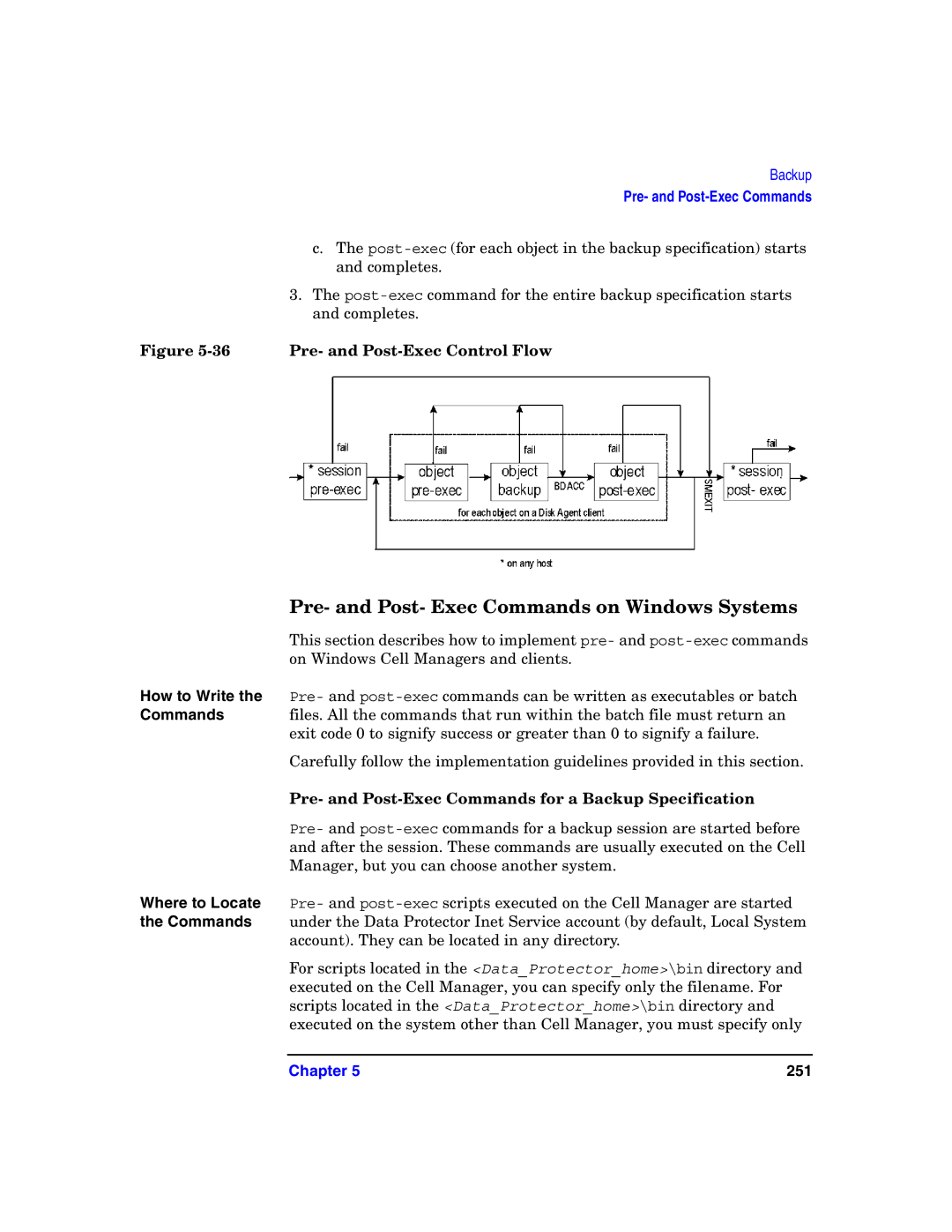 HP B6960-90078 Pre- and Post- Exec Commands on Windows Systems, Pre- and Post-Exec Commands for a Backup Specification 