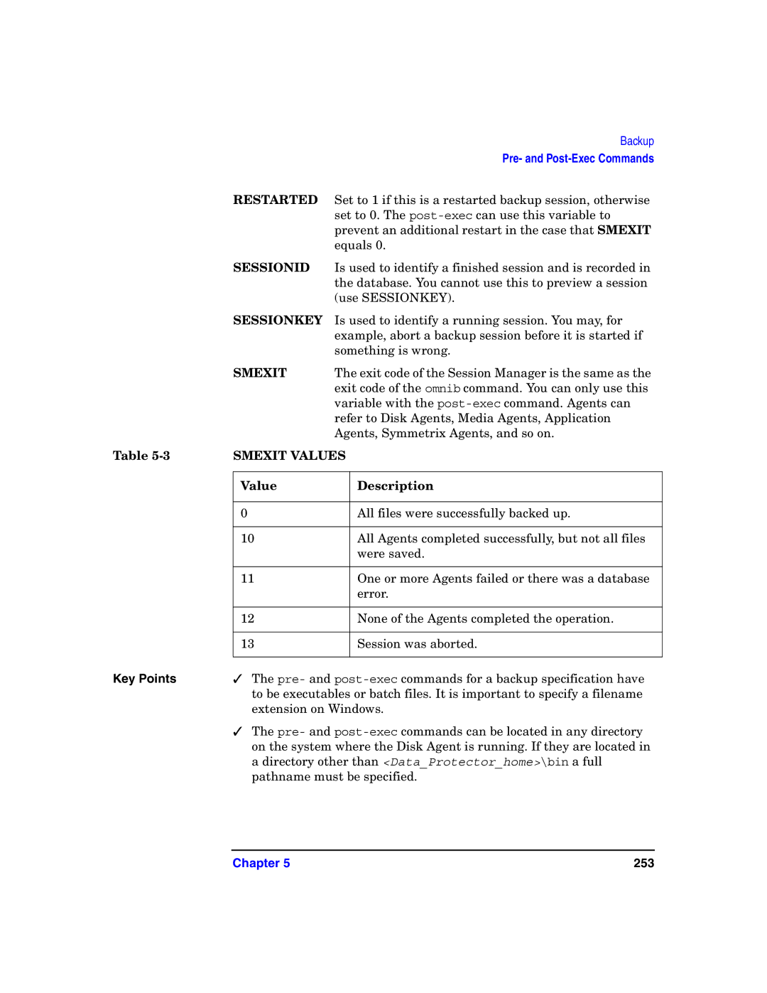 HP B6960-90078 manual Restarted, Value Description 