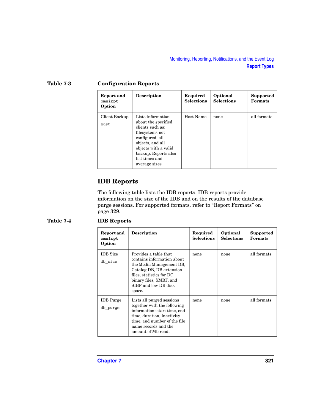 HP B6960-90078 manual IDB Reports 