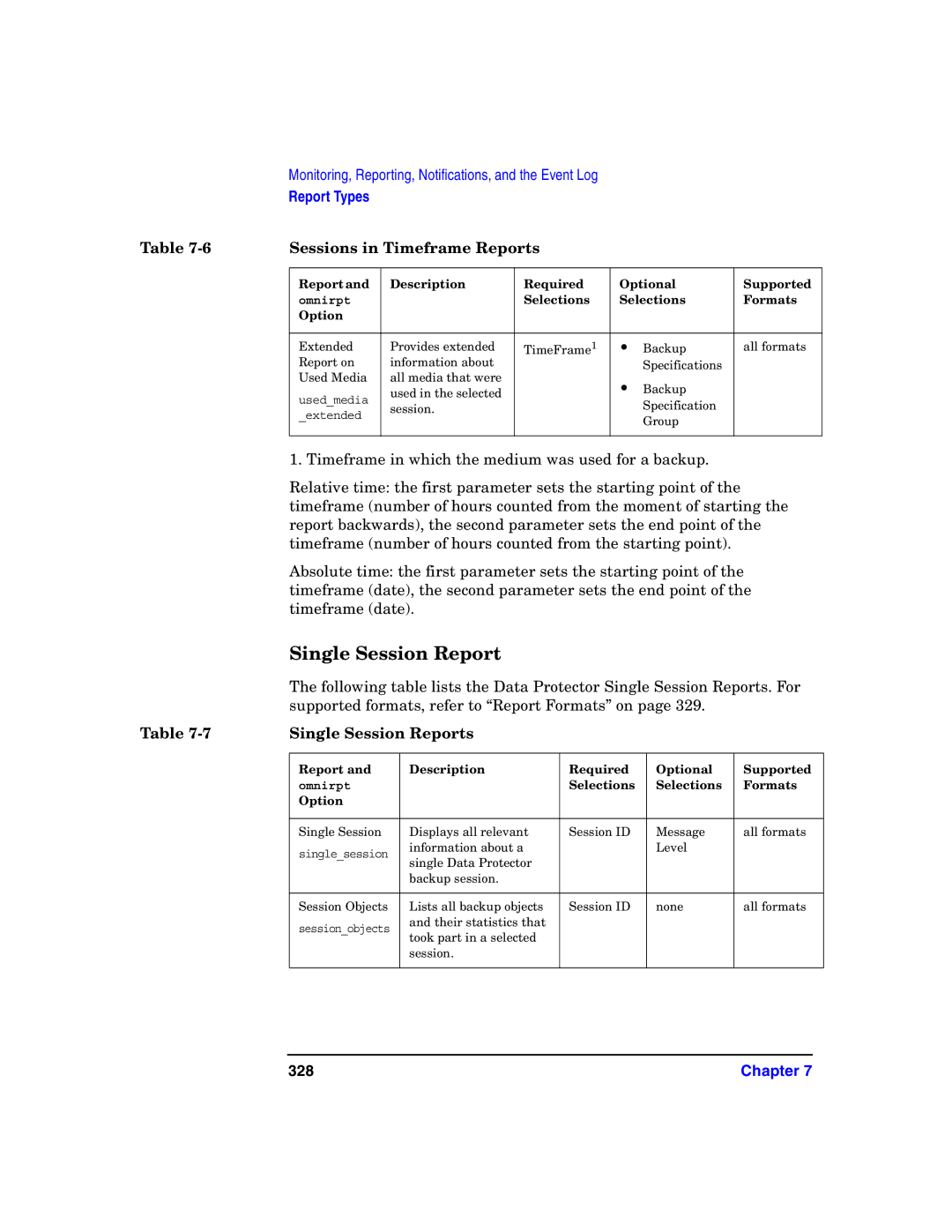 HP B6960-90078 manual Single Session Reports, 328 