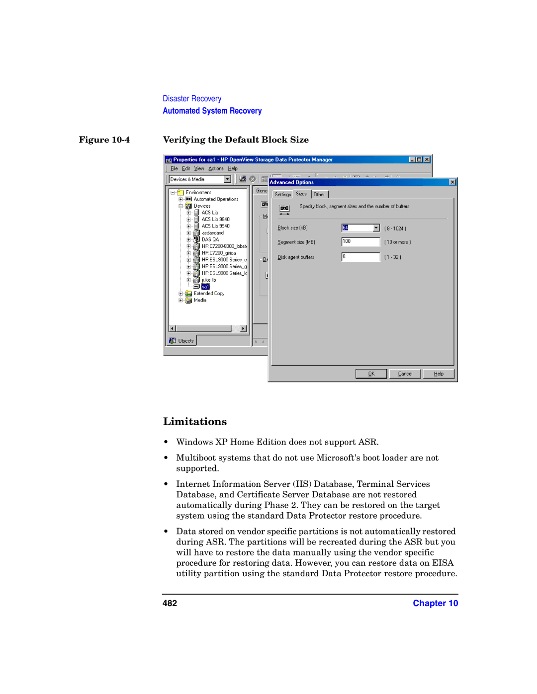 HP B6960-90078 manual Verifying the Default Block Size, 482 