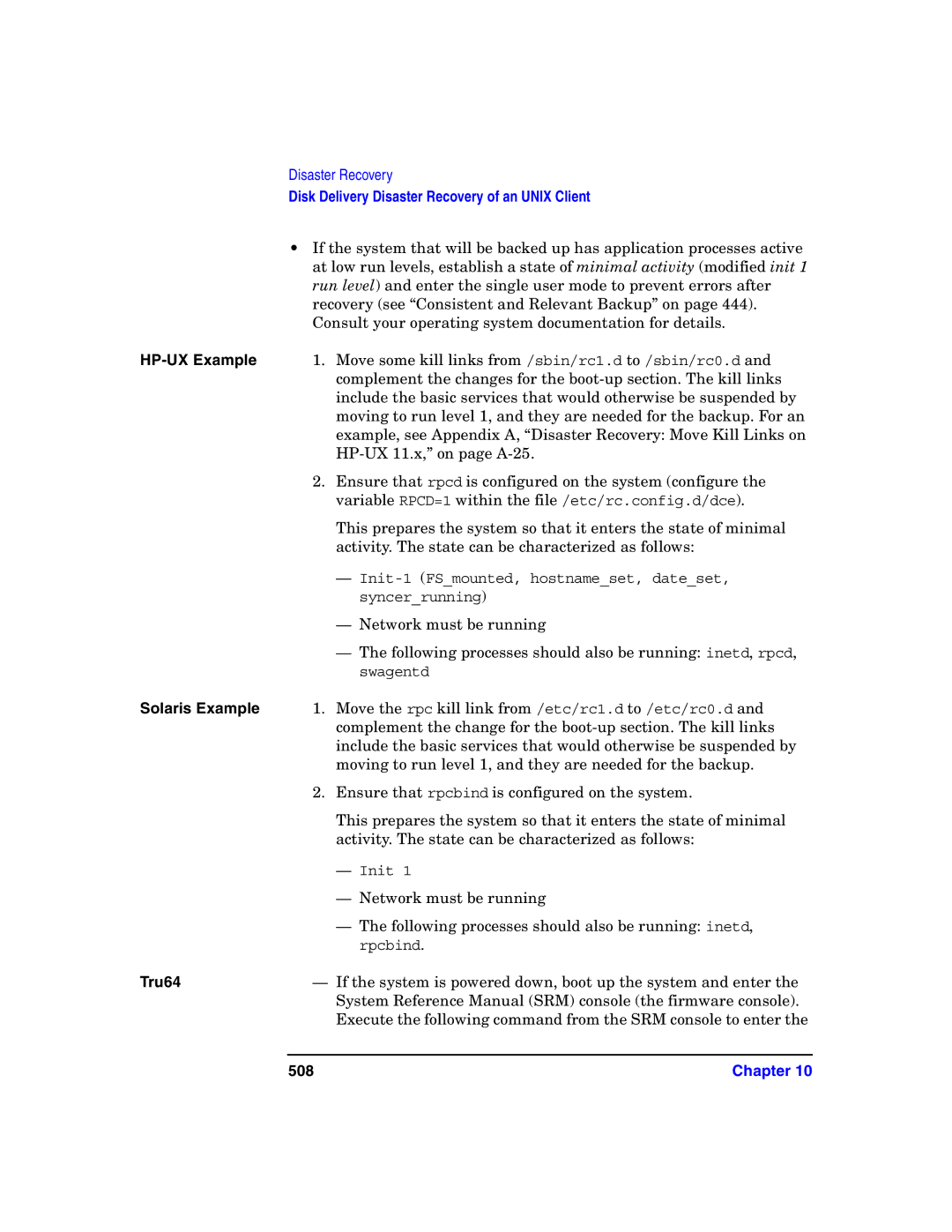 HP B6960-90078 manual HP-UX Example, Solaris Example, Tru64, 508 