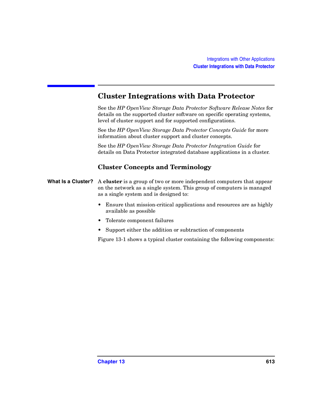 HP B6960-90078 manual Cluster Integrations with Data Protector, Cluster Concepts and Terminology 