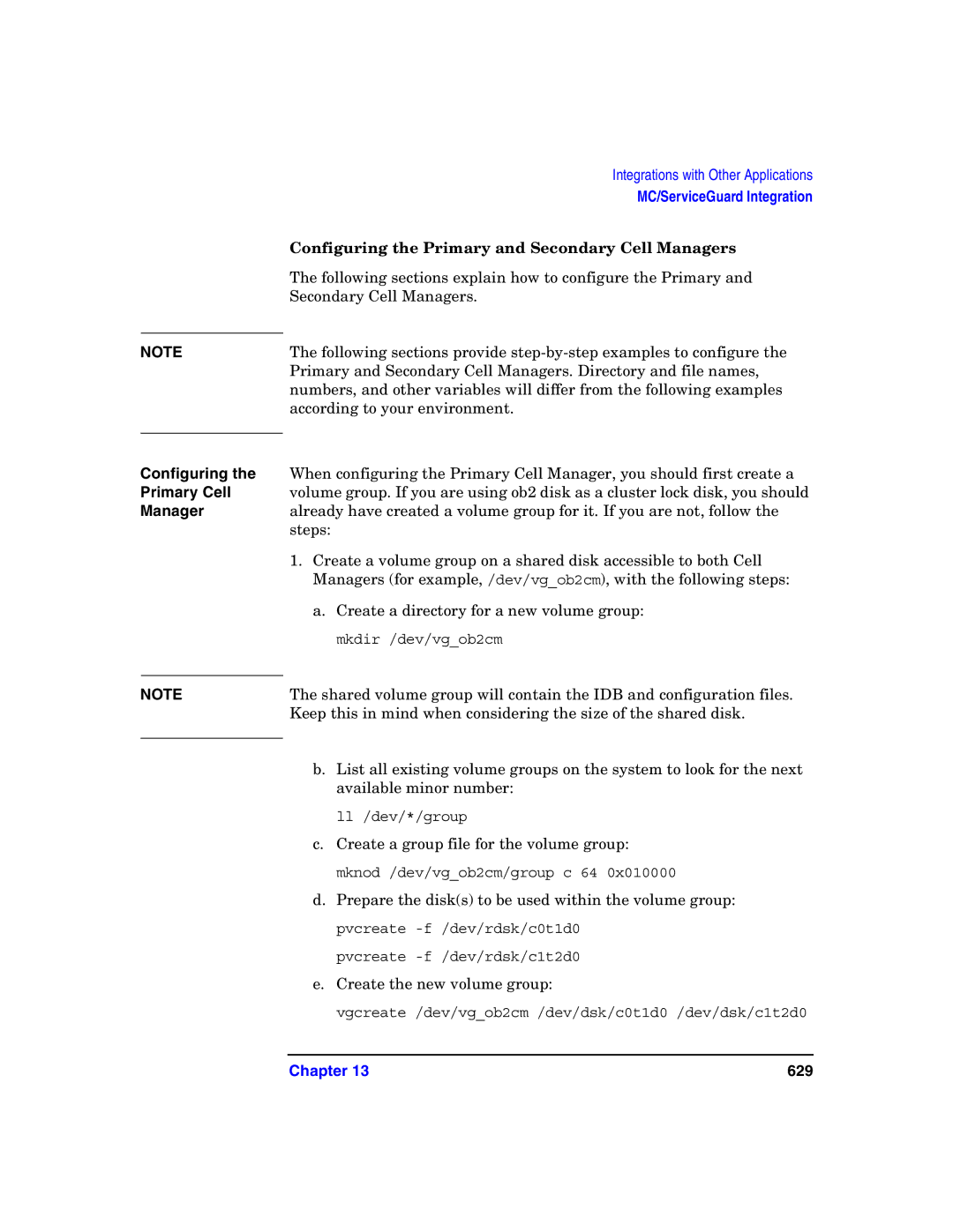 HP B6960-90078 manual Configuring the Primary and Secondary Cell Managers, Configuring Primary Cell Manager 