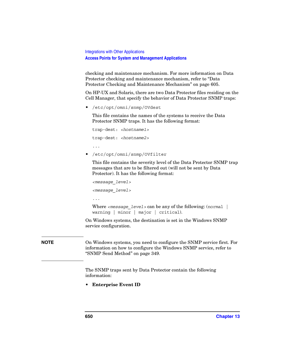 HP B6960-90078 manual Enterprise Event ID, 650 