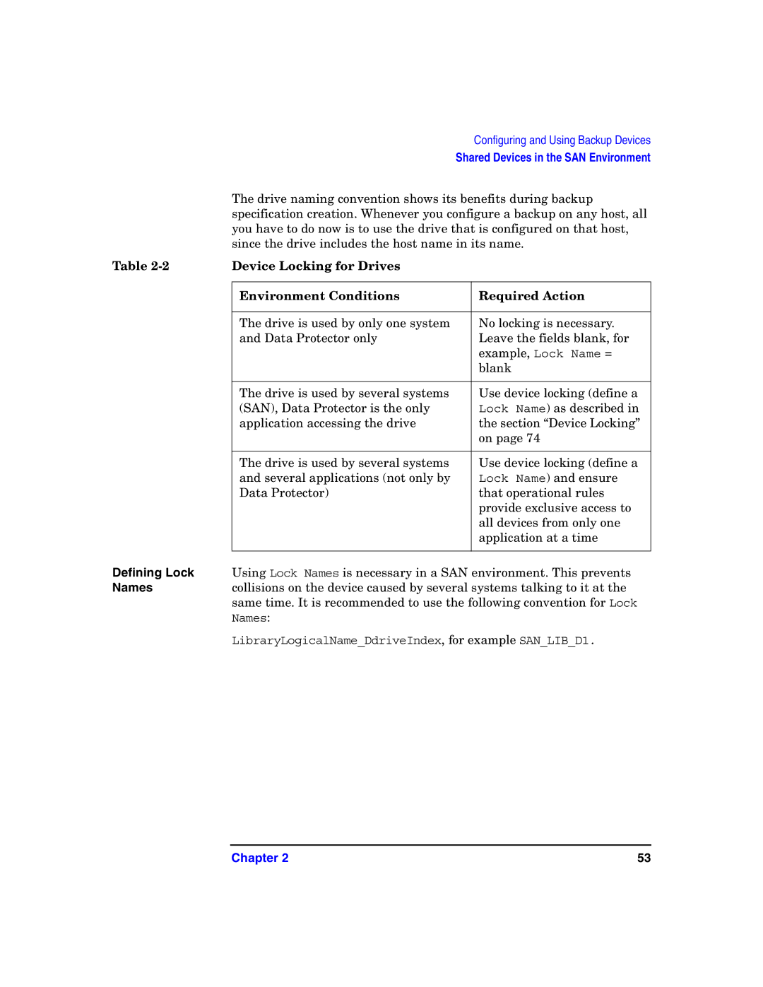 HP B6960-90078 manual Defining Lock, Names 