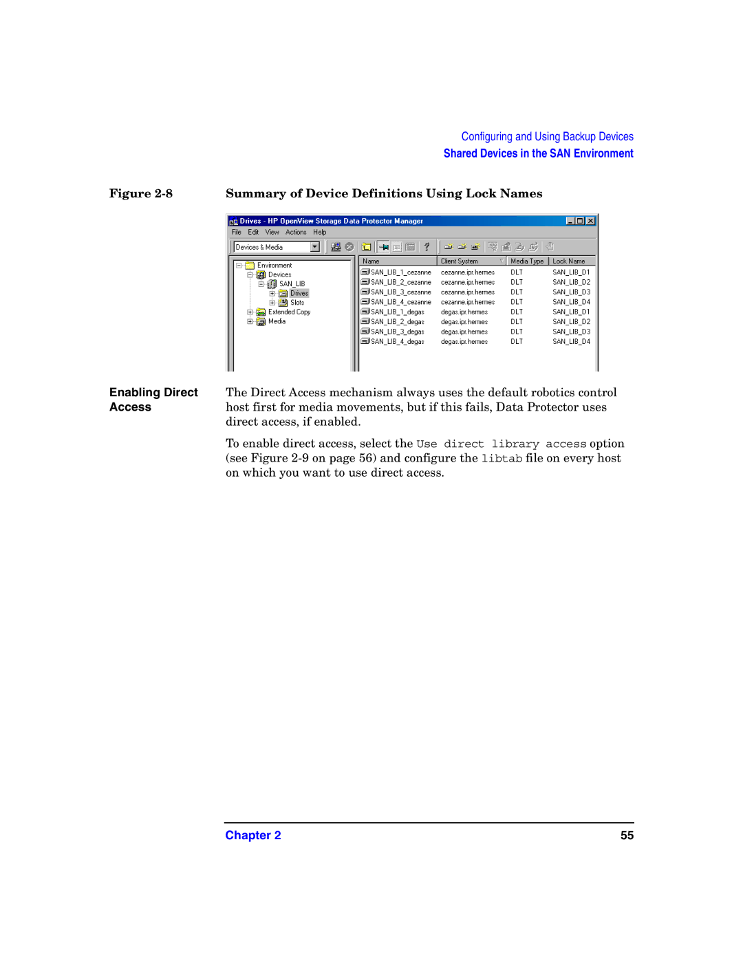 HP B6960-90078 manual Summary of Device Definitions Using Lock Names 