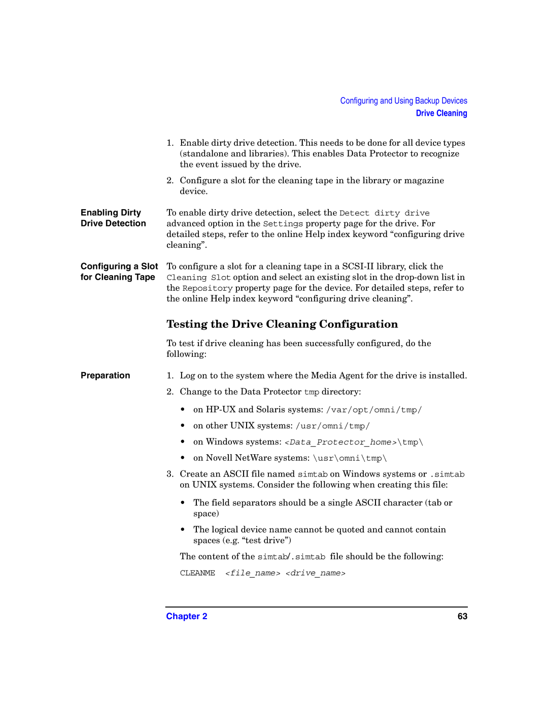 HP B6960-90078 manual Testing the Drive Cleaning Configuration 