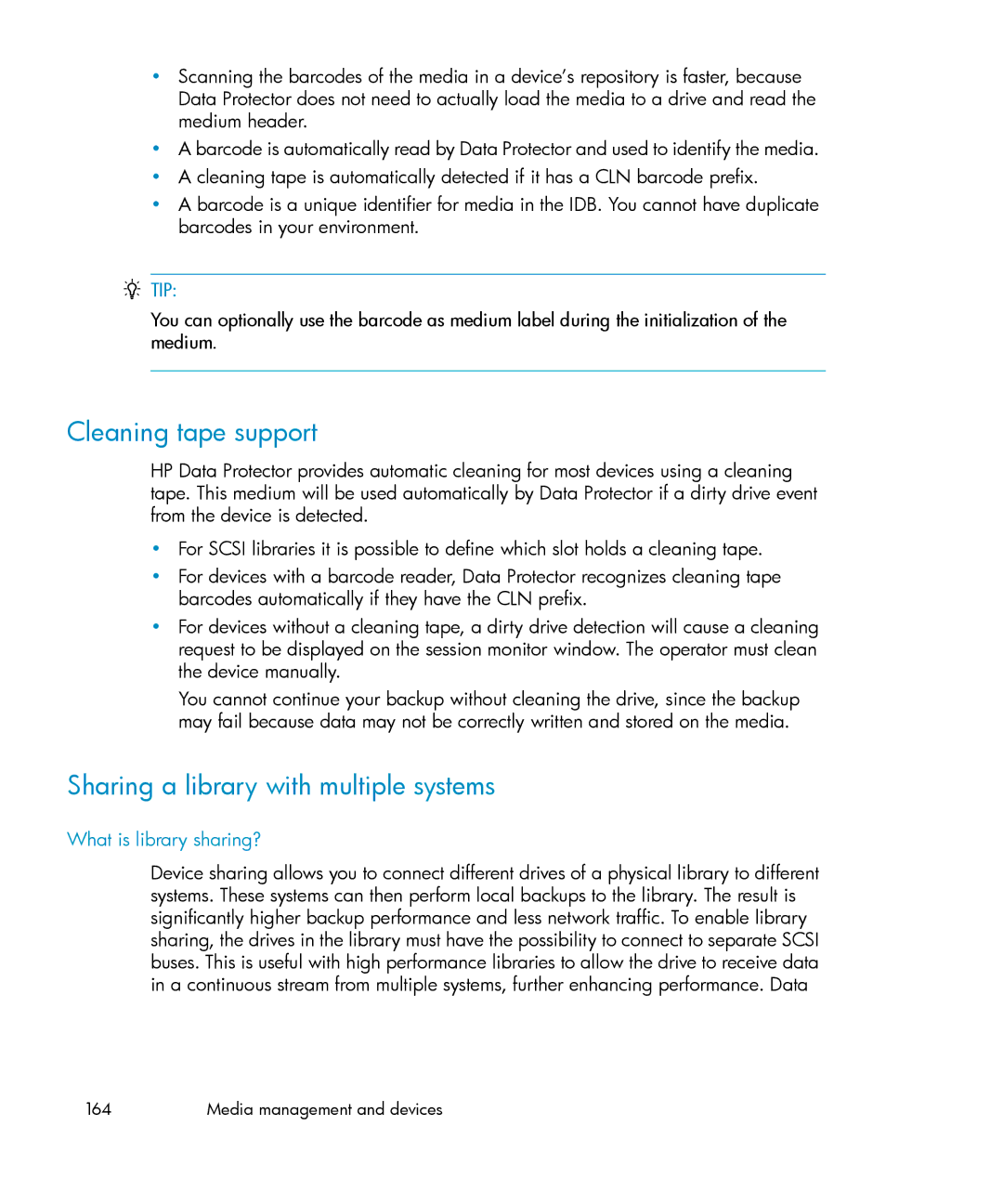 HP B6960-96035 manual Cleaning tape support, Sharing a library with multiple systems, What is library sharing? 