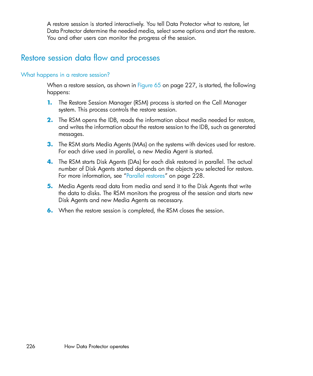 HP B6960-96035 manual Restore session data flow and processes, What happens in a restore session? 