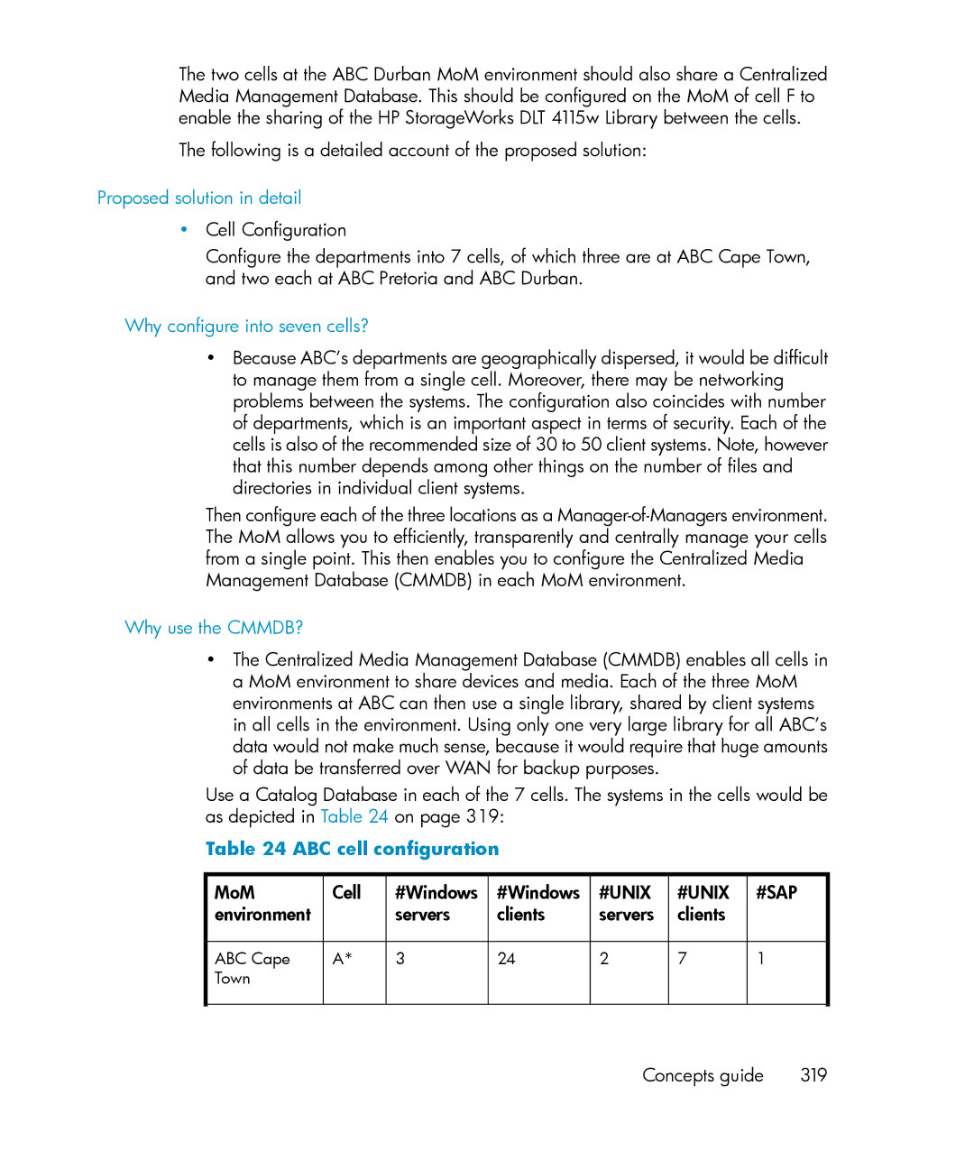 HP B6960-96035 manual Why configure into seven cells?, Why use the CMMDB?, ABC cell configuration, #Unix 