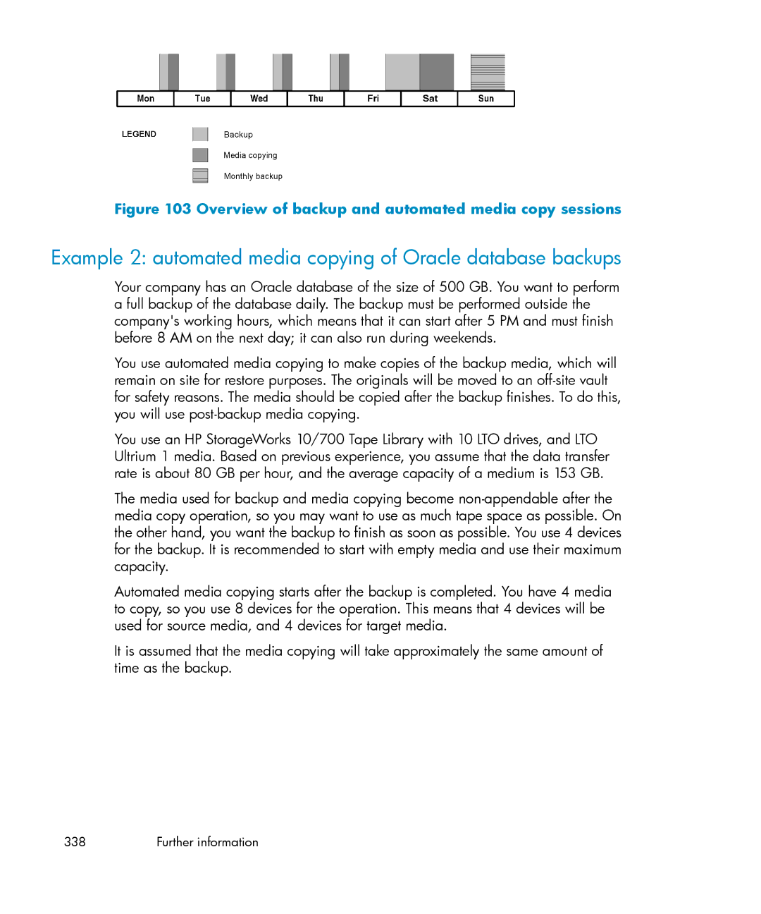 HP B6960-96035 manual Example 2 automated media copying of Oracle database backups 