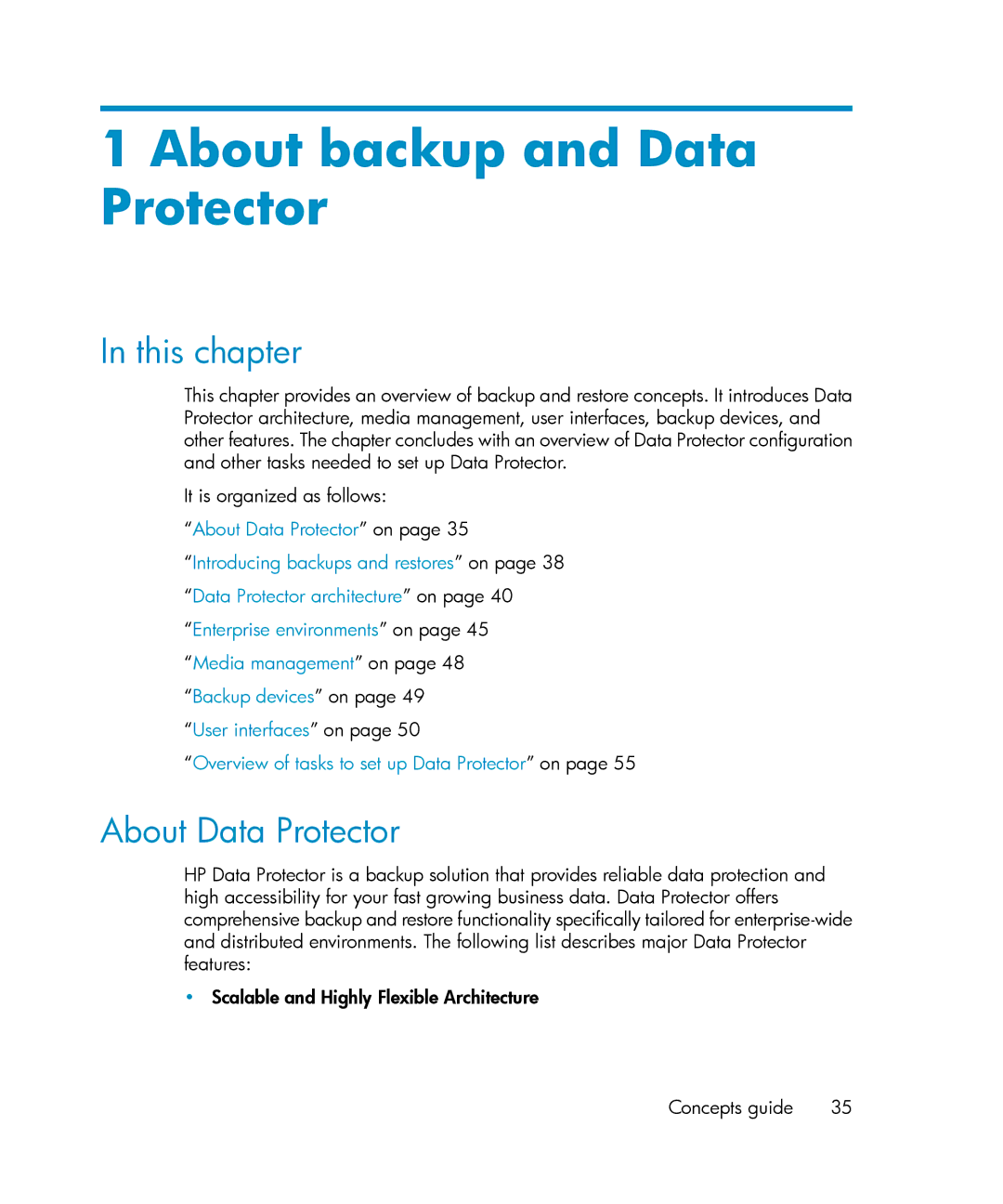 HP B6960-96035 manual About backup and Data Protector, This chapter, About Data Protector 