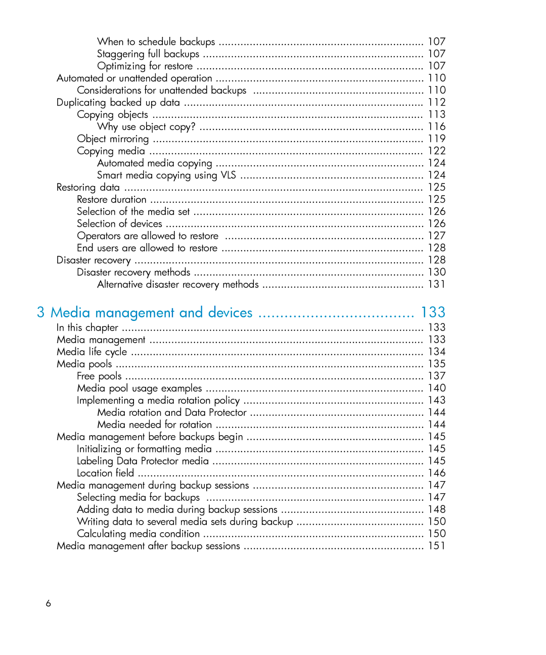 HP B6960-96035 manual Media management and devices 133 