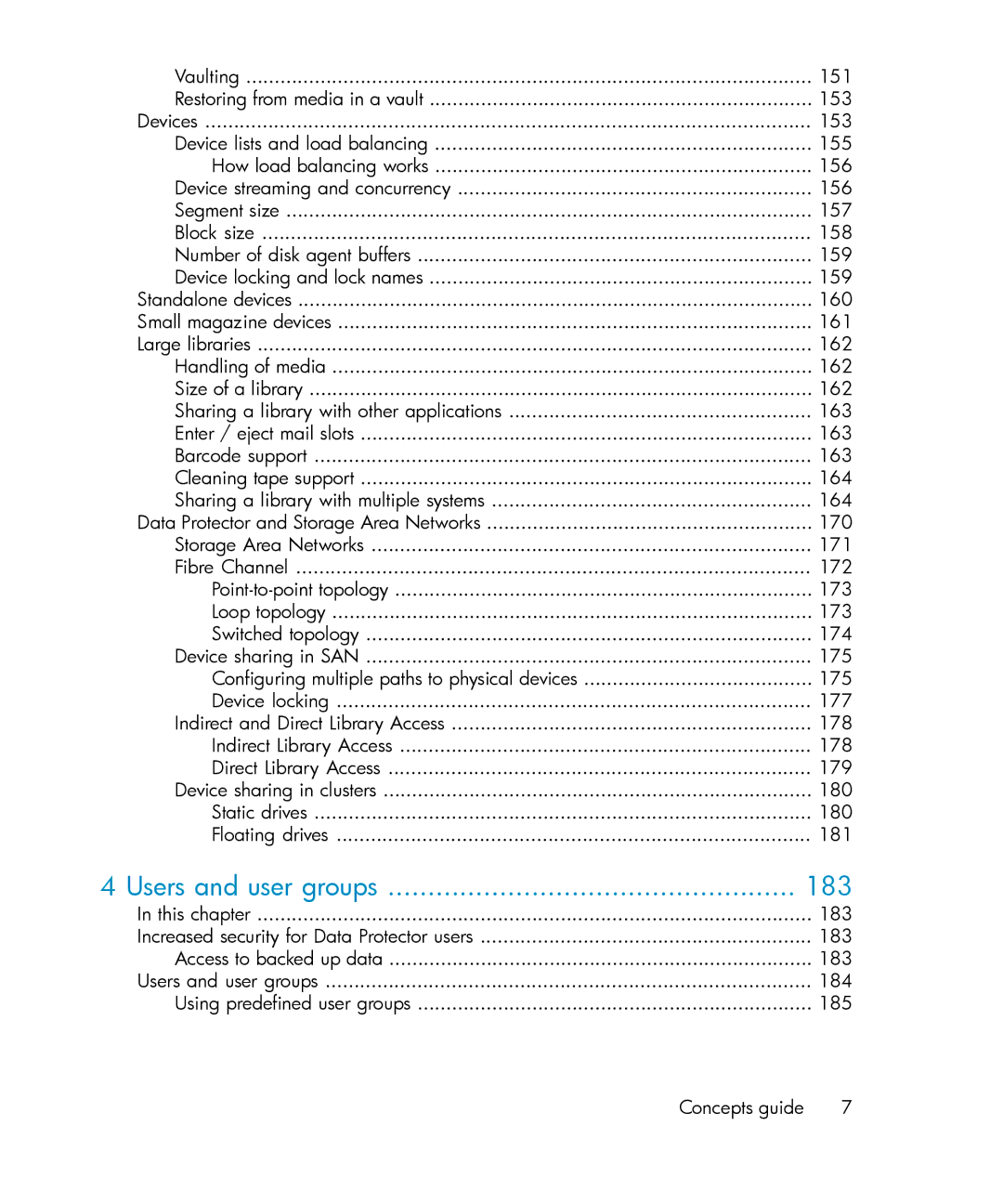 HP B6960-96035 manual Users and user groups 183 