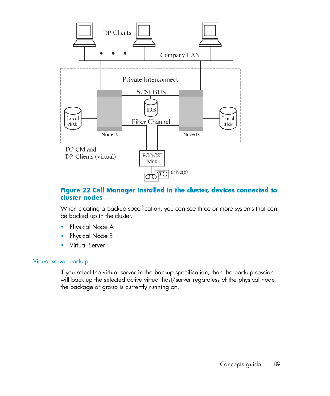 HP B6960-96035 manual Virtual server backup 