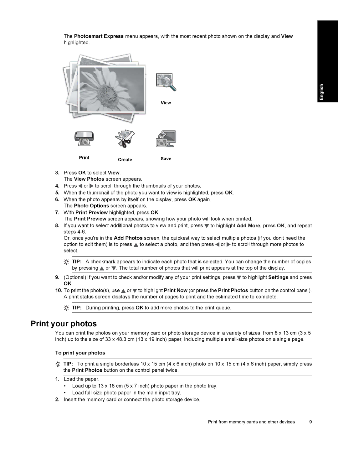 HP B8550 Photo CB981A#B1H manual Print your photos, To print your photos 