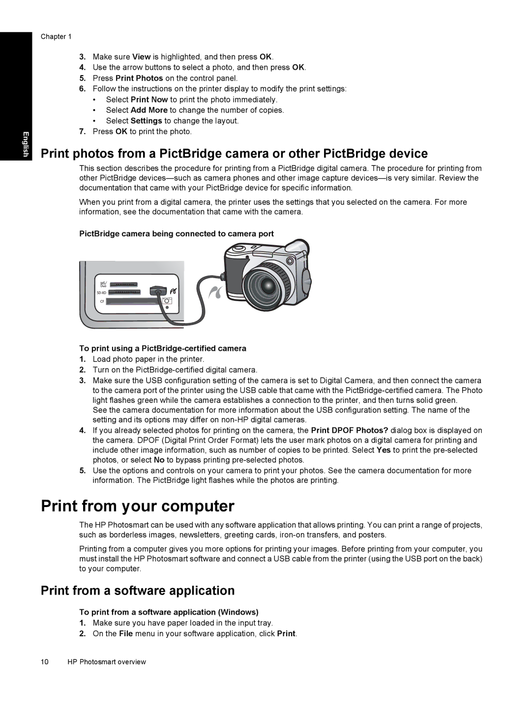 HP B8550 manual Print from your computer, Print from a software application, To print from a software application Windows 