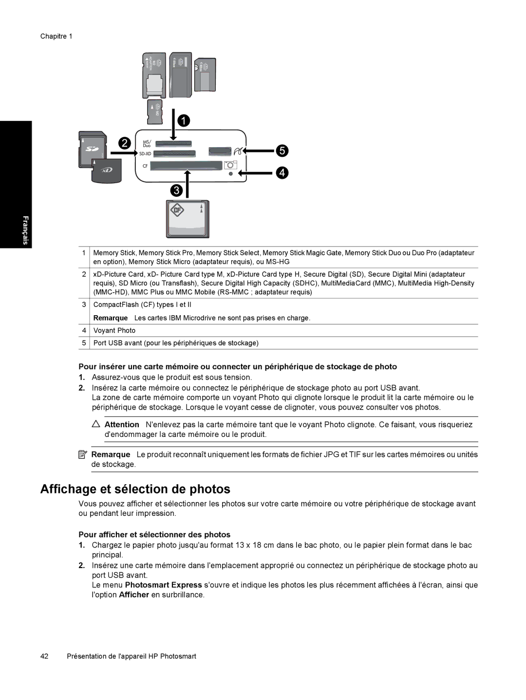 HP B8550 Photo CB981A#B1H manual Affichage et sélection de photos, Pour afficher et sélectionner des photos 