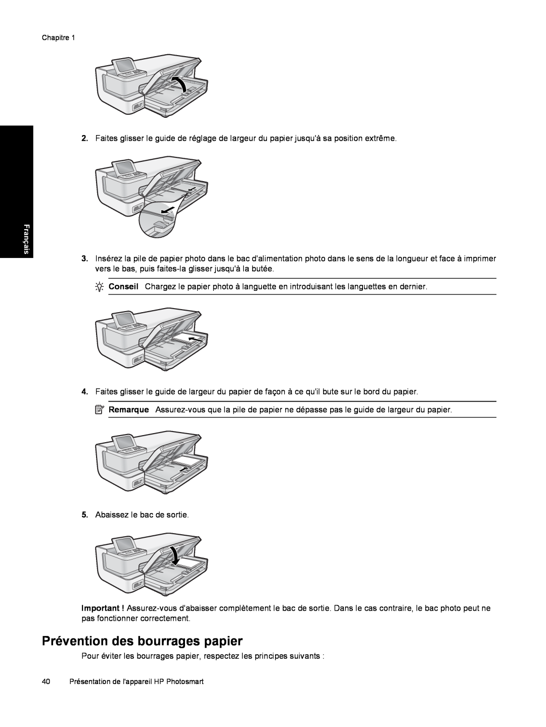 HP B8550 Photo CB981A#B1H manual Prévention des bourrages papier 