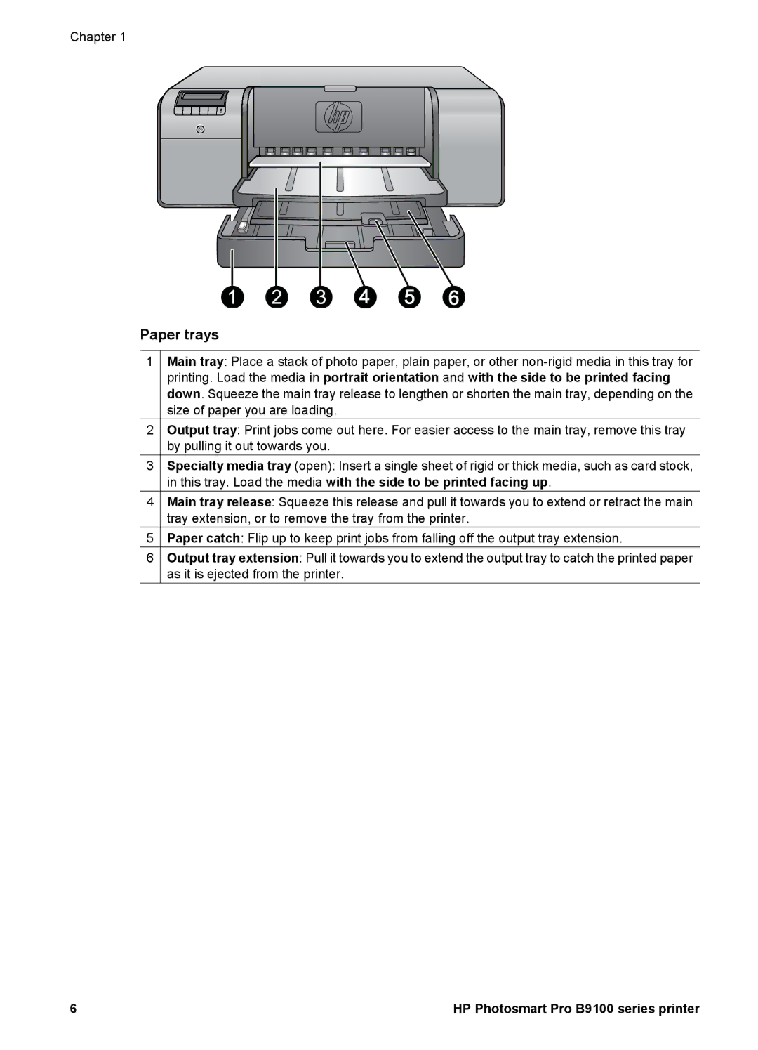 HP B9100 manual Paper trays 