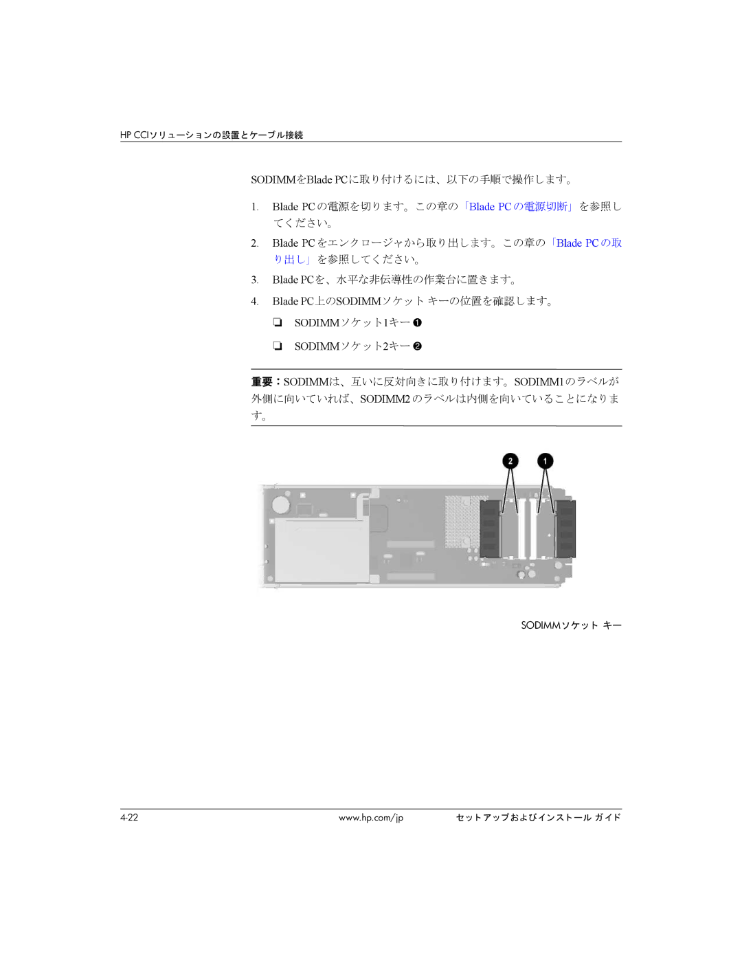 HP BC1500 manual SODIMMソケット1キー SODIMMソケット2キー 