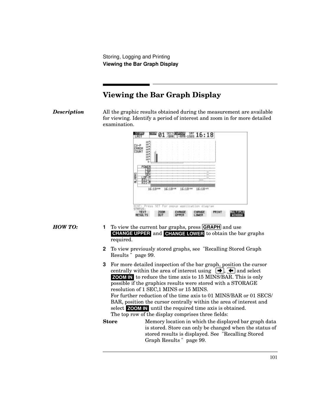 HP BER 718 37718A manual Viewing the Bar Graph Display 