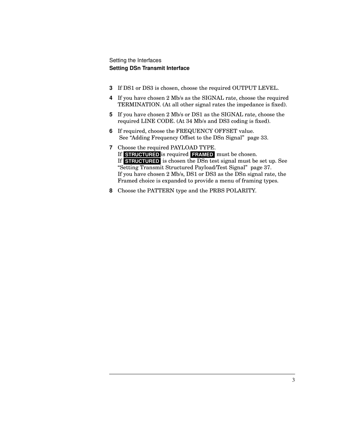 HP BER 718 37718A manual Setting DSn Transmit Interface 