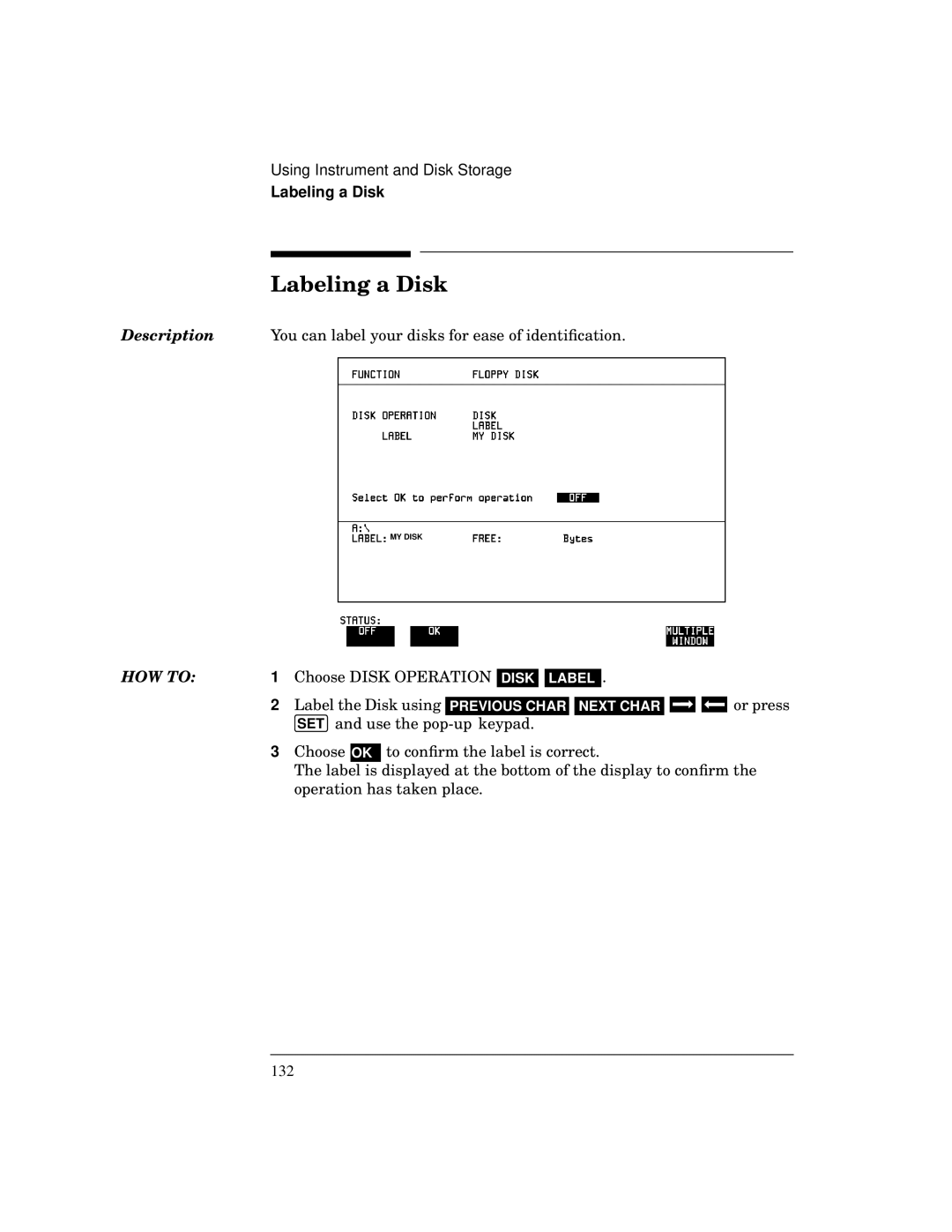 HP BER 718 37718A manual Labeling a Disk 