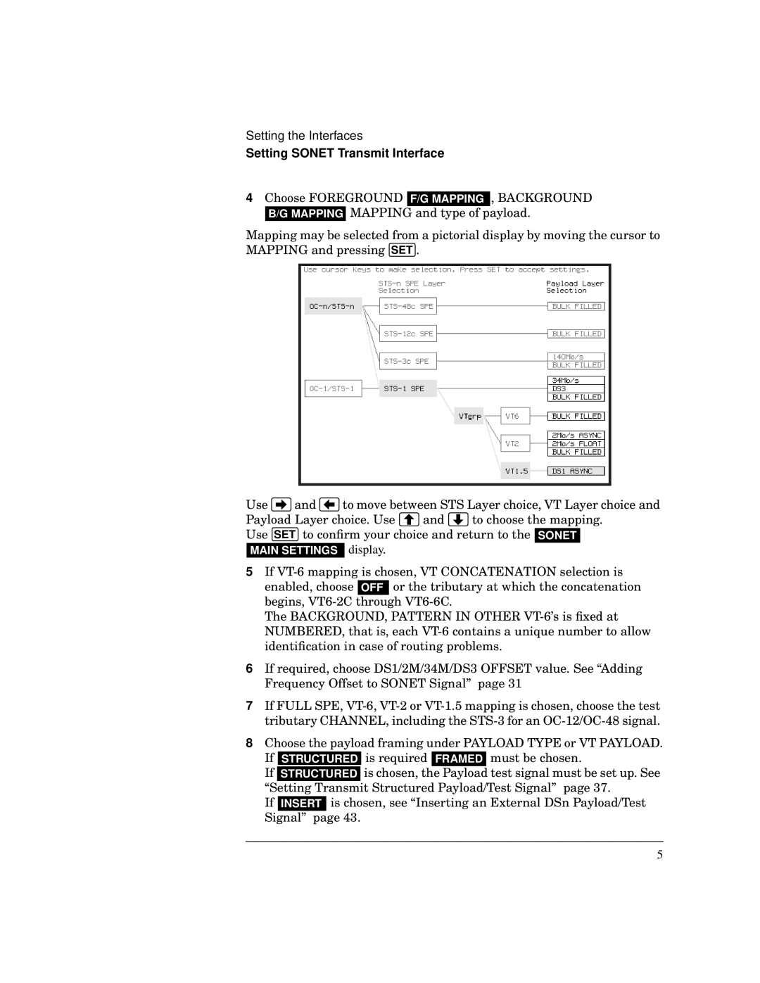 HP BER 718 37718A manual Setting Sonet Transmit Interface 