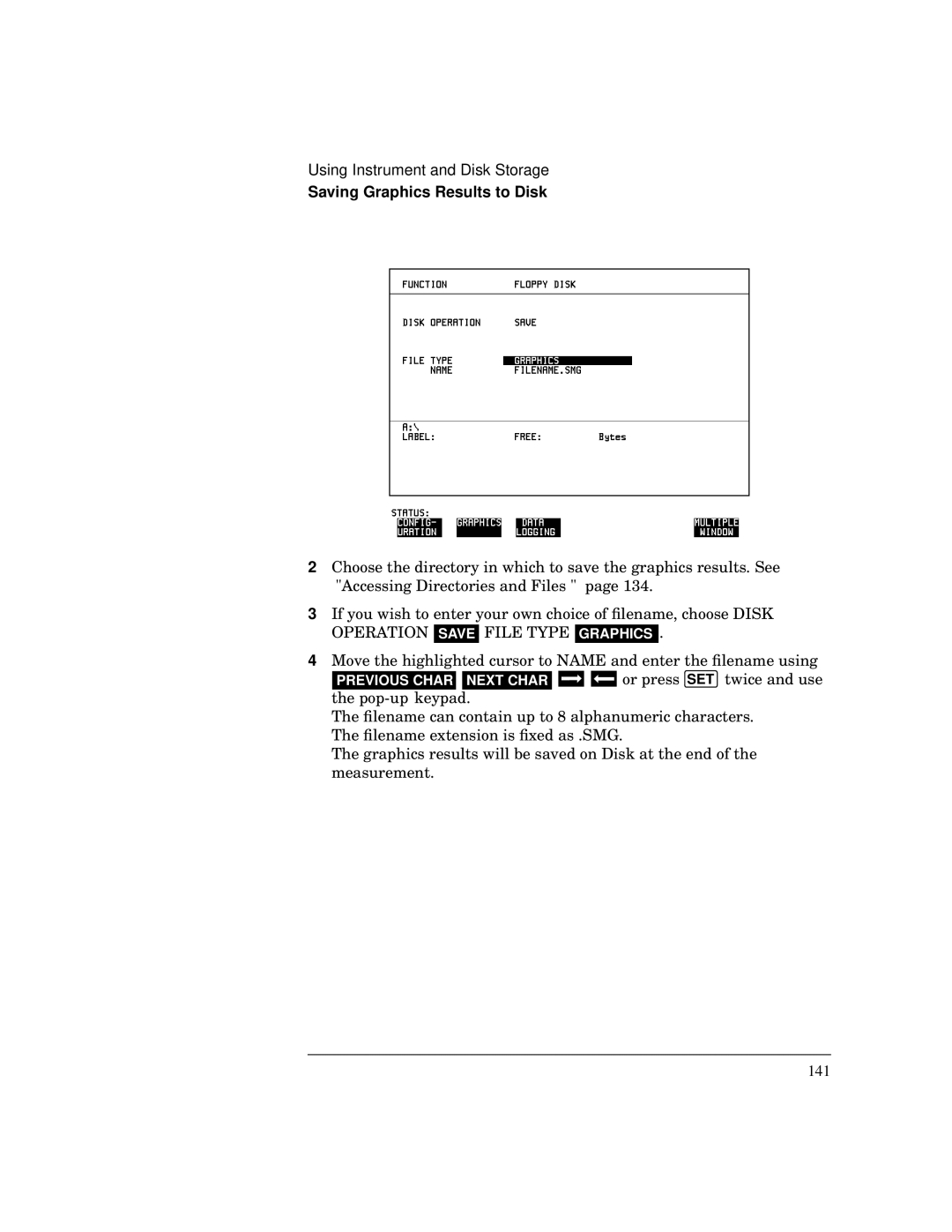 HP BER 718 37718A manual Operation Save File Type Graphics 