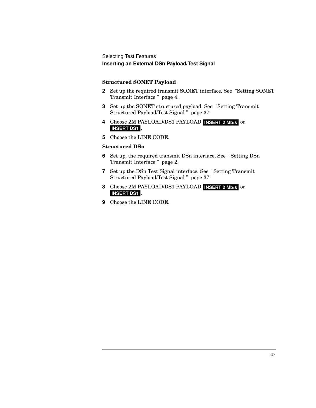 HP BER 718 37718A manual Structured Sonet Payload, Structured DSn 