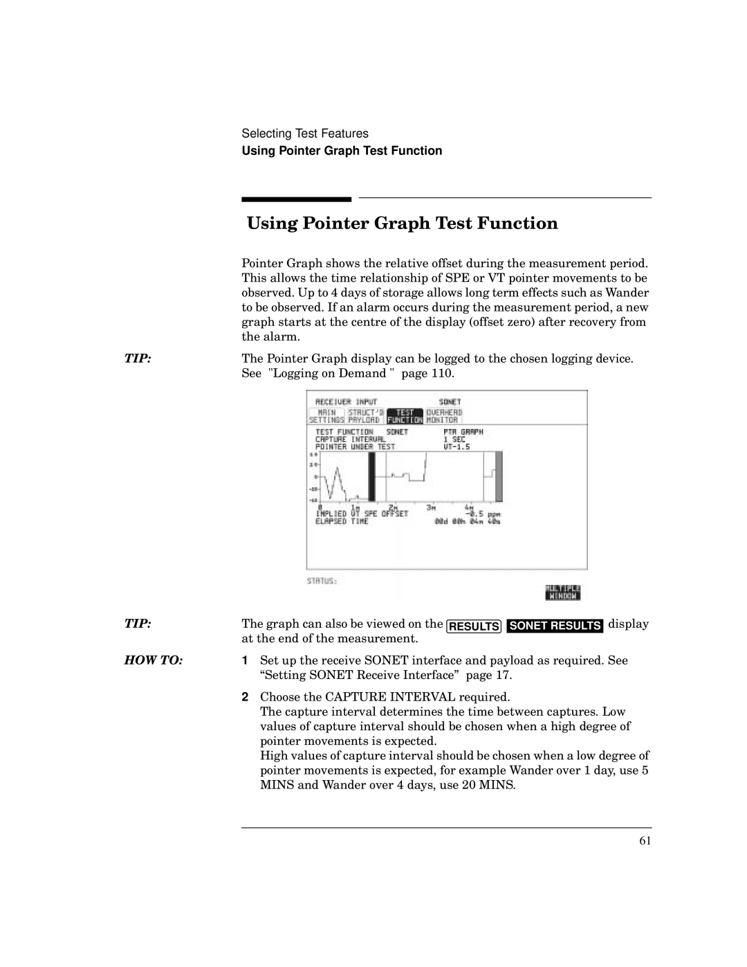 HP BER 718 37718A manual Using Pointer Graph Test Function 