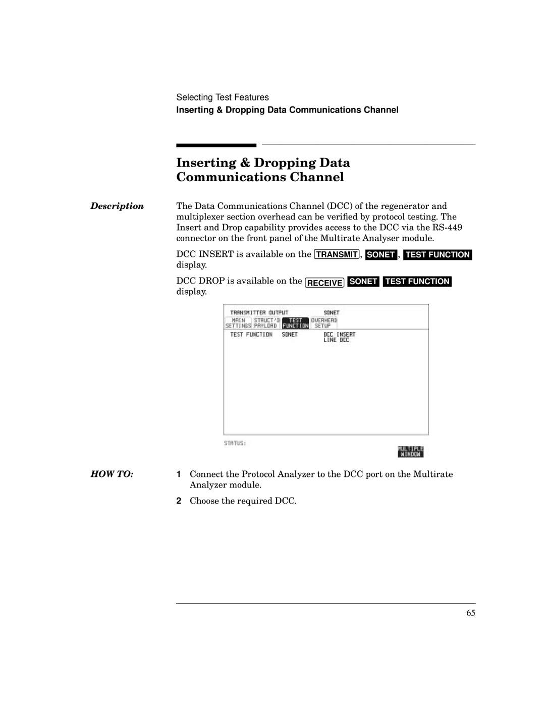 HP BER 718 37718A manual Inserting & Dropping Data Communications Channel 