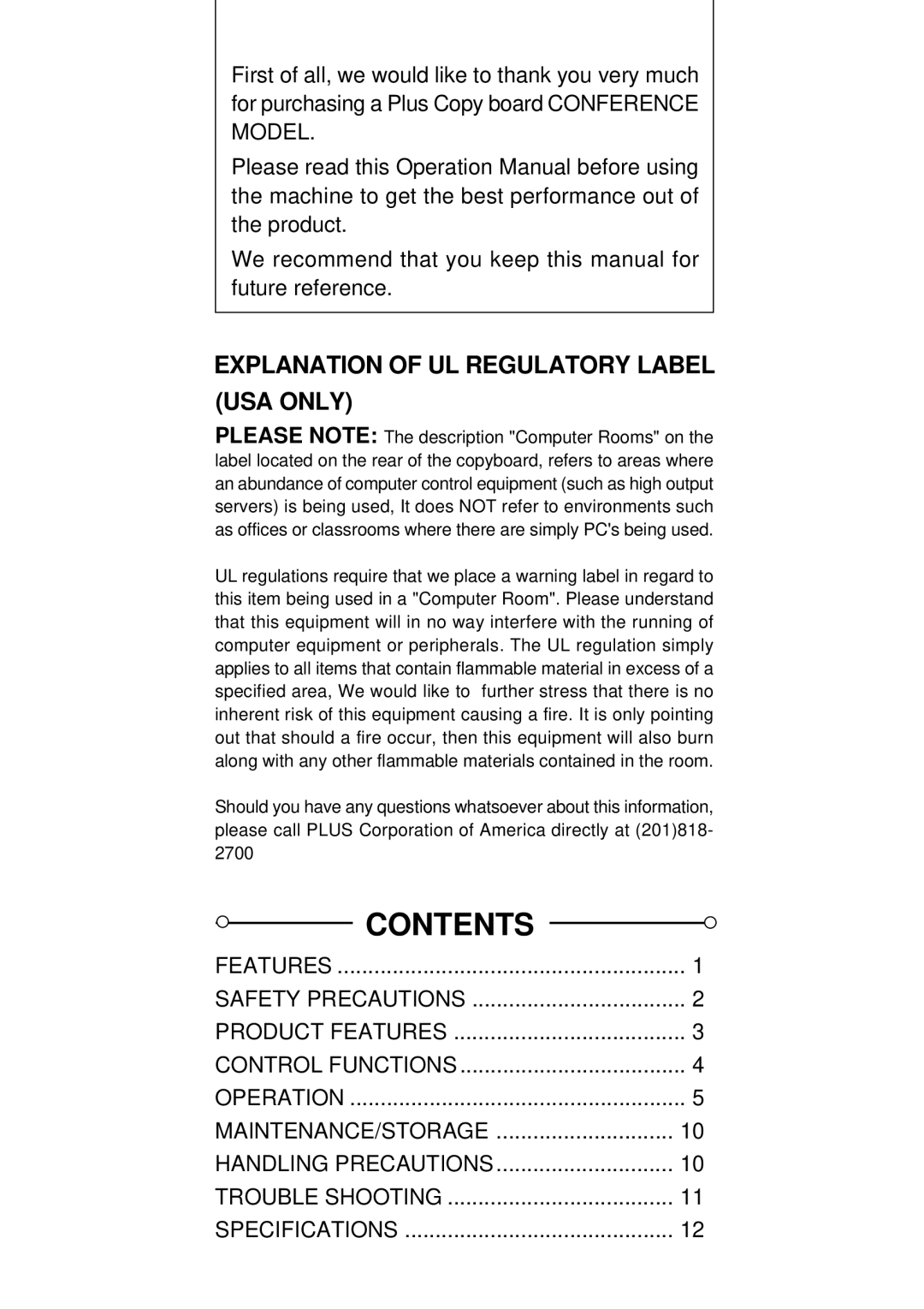 HP BF-030SPP, WPP manual Contents 