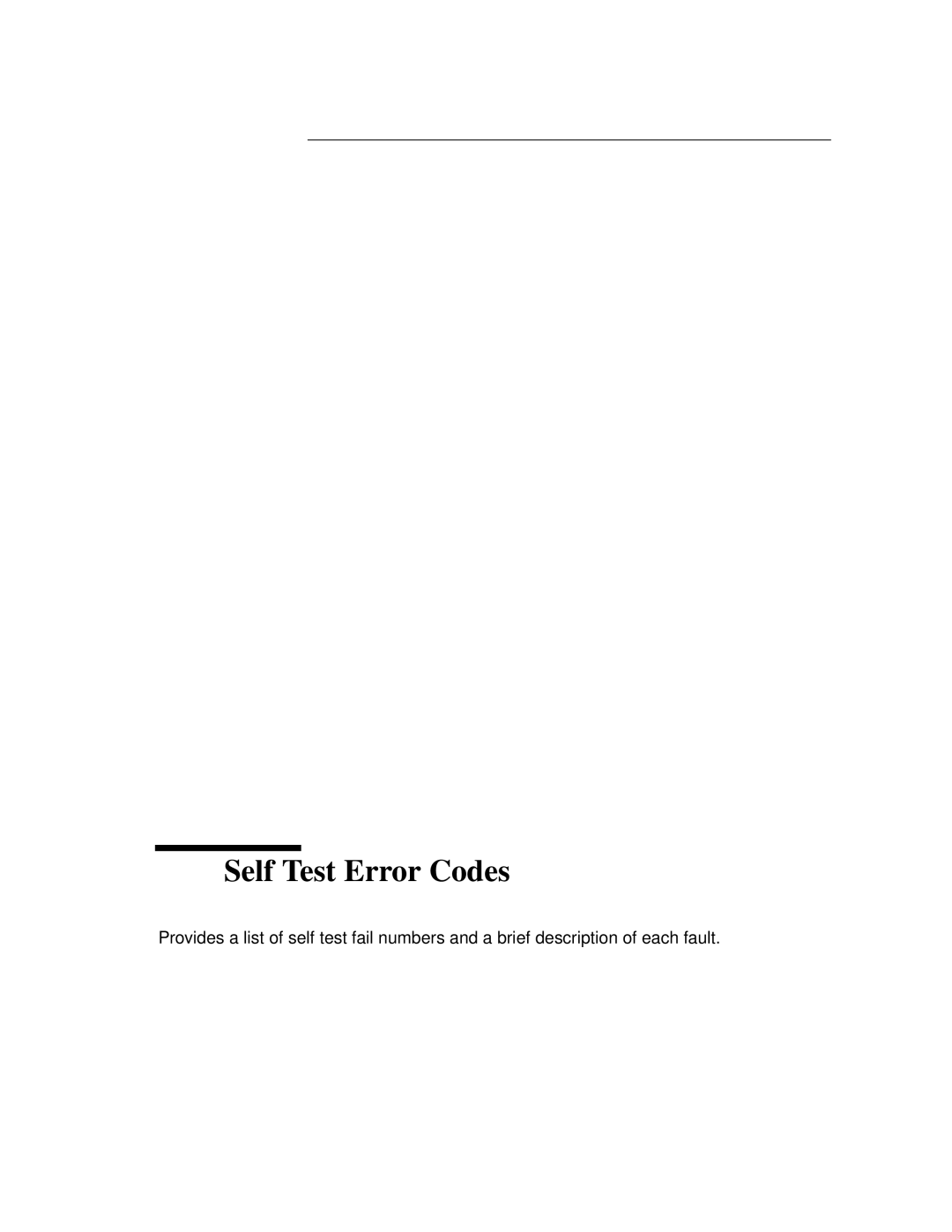 HP Bicycle 37717C manual Self Test Error Codes 