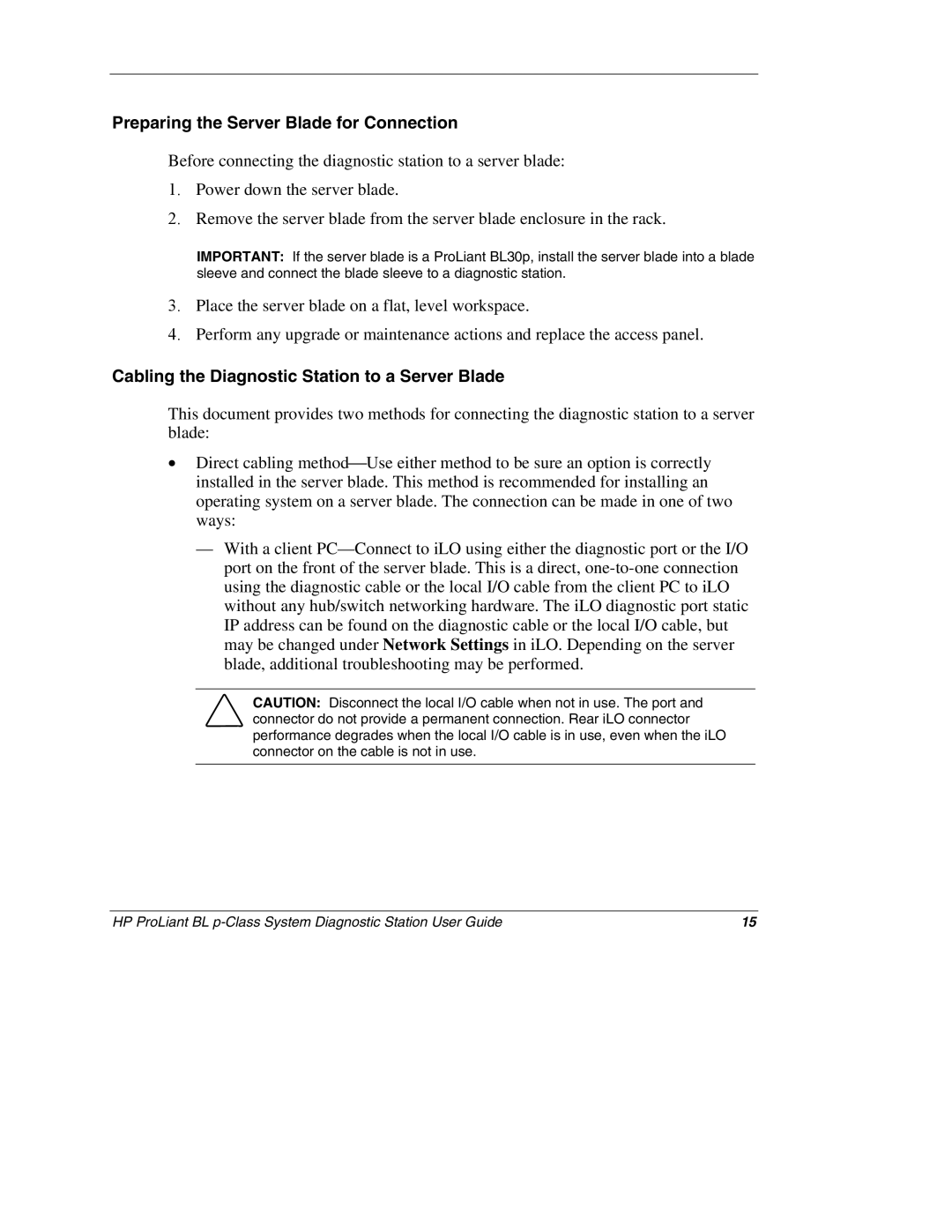 HP BL p-Class System 230859-004 manual Preparing the Server Blade for Connection 