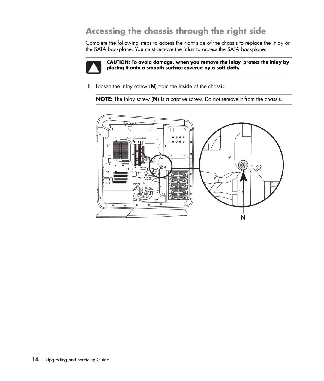 HP Blackbird 002-21A Gaming System, Blackbird 002-01A Gaming System manual Accessing the chassis through the right side 