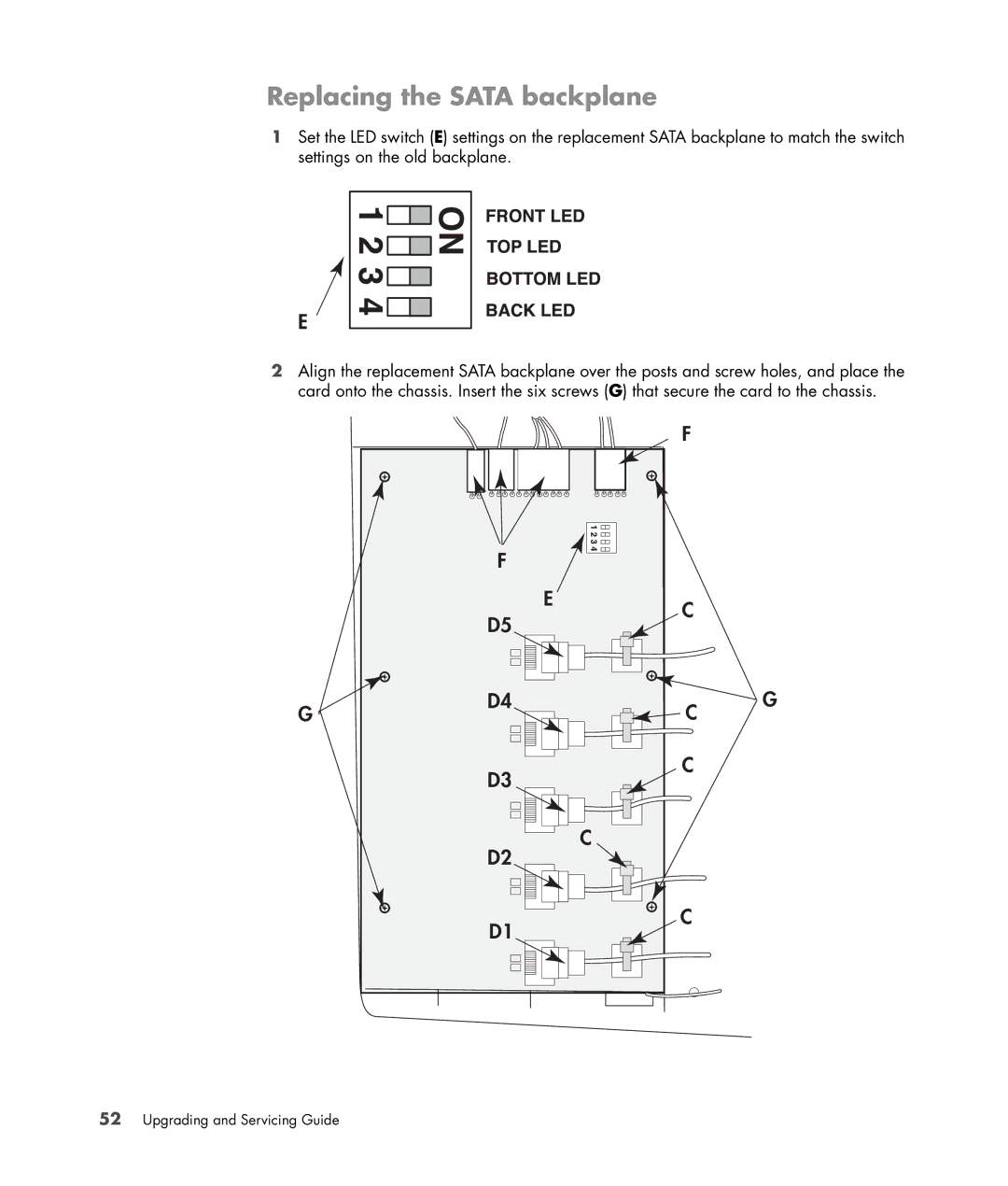 HP Blackbird 002-21A Gaming System, Blackbird 002-01A Gaming System manual Replacing the Sata backplane 