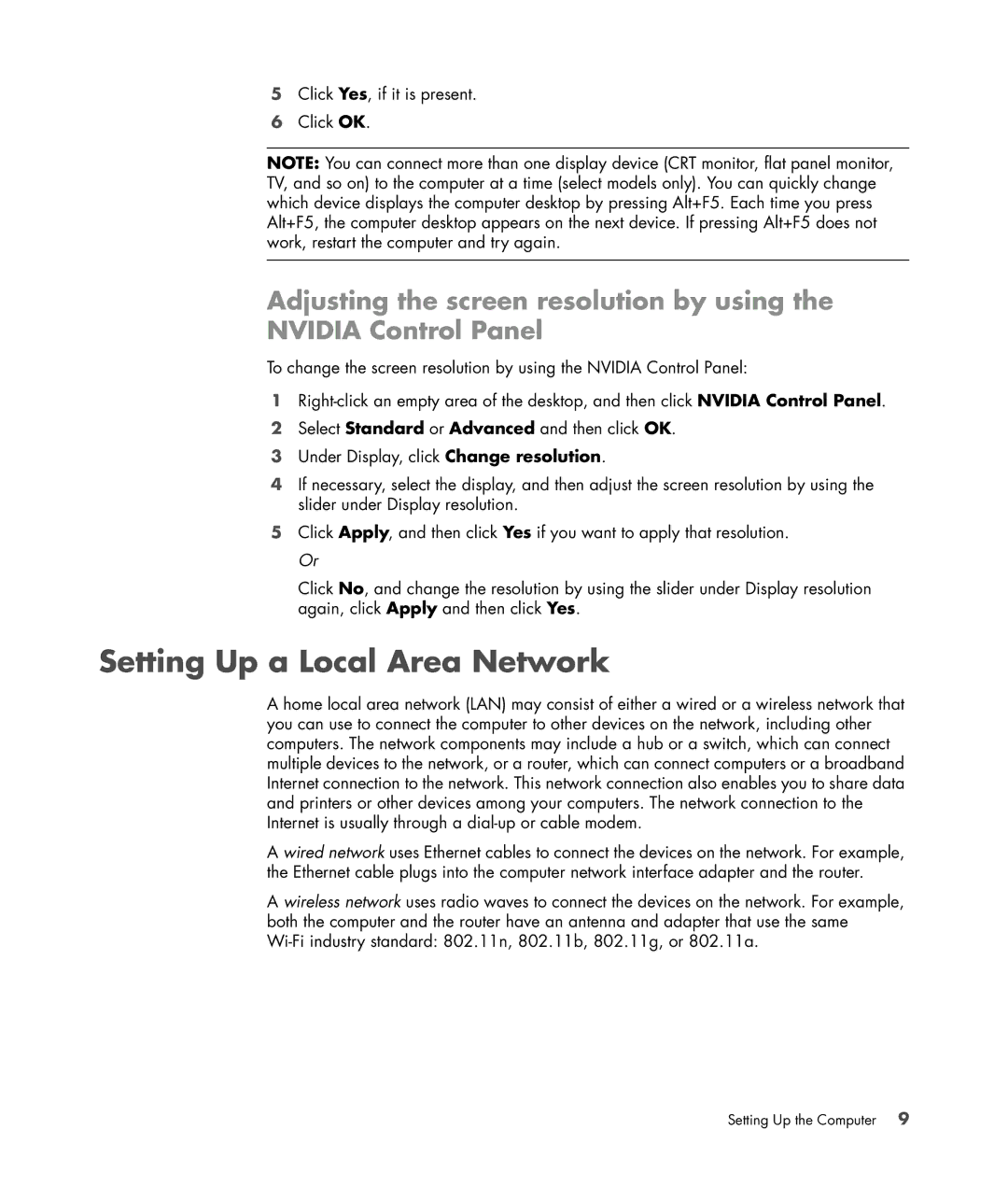 HP Blackbird 002-01A Gaming System, Blackbird 002-21A Gaming System manual Setting Up a Local Area Network 